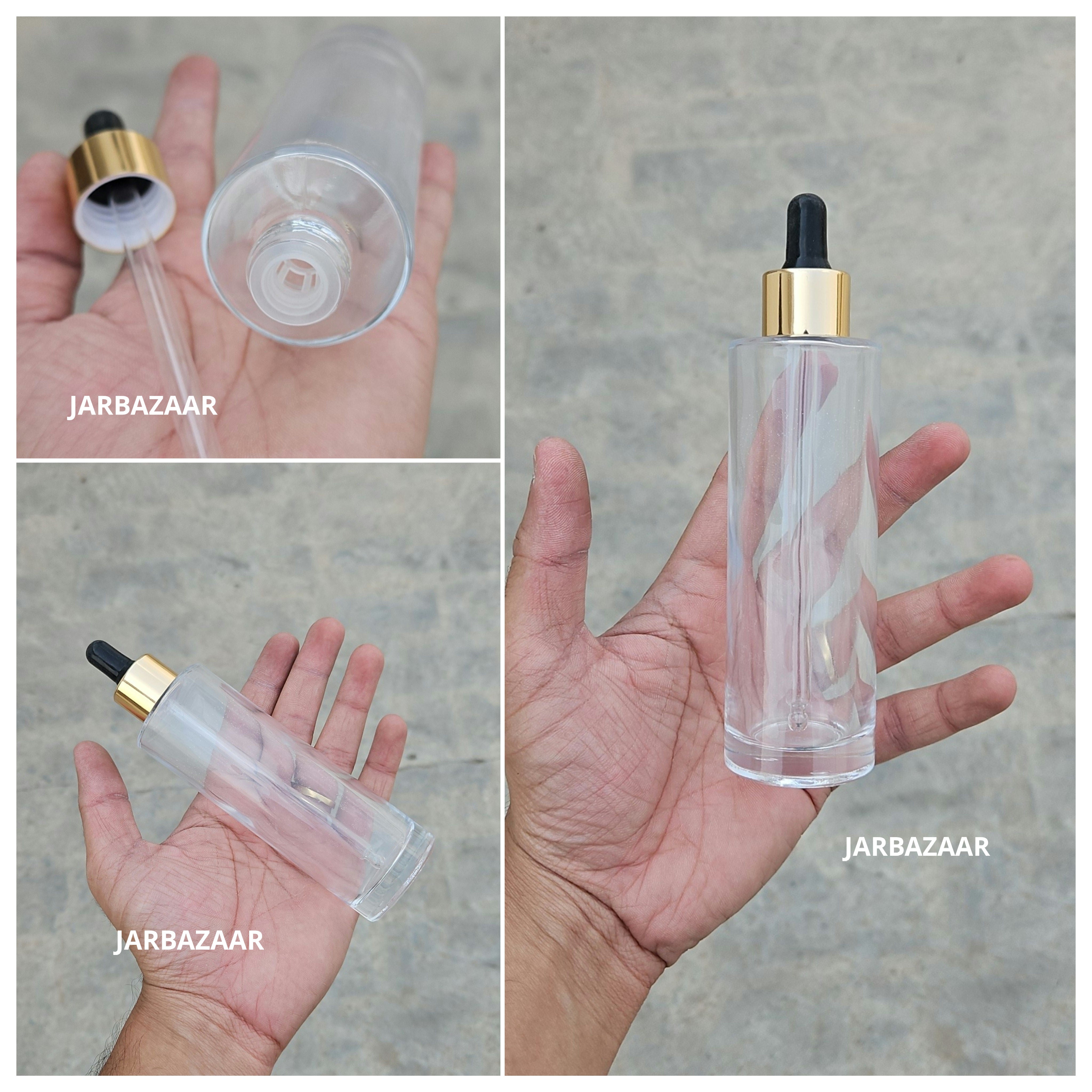100 ML Transparent - Flat Shoulder Dropper Bottle