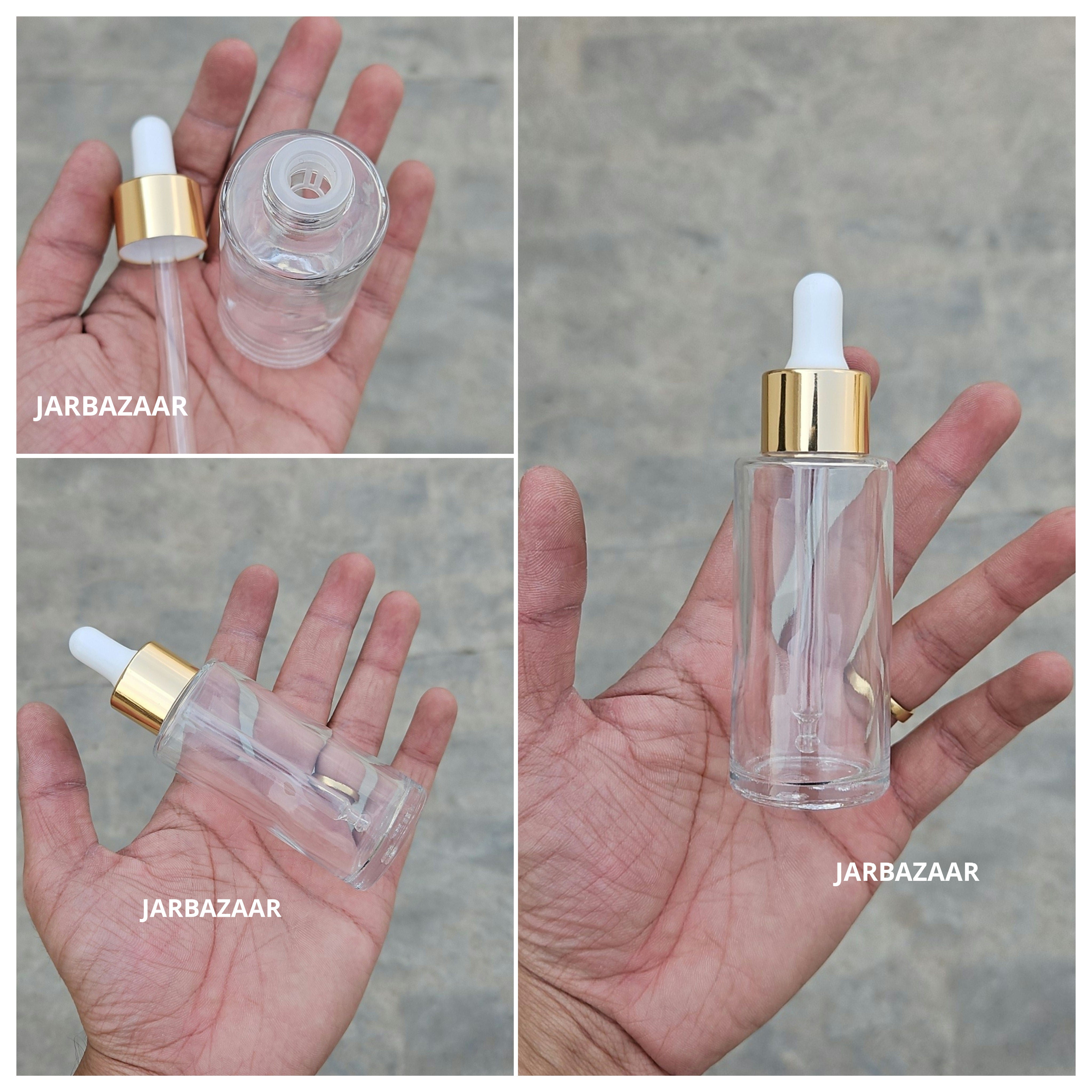 50 ML Transparent - Flat Shoulder Dropper Bottle