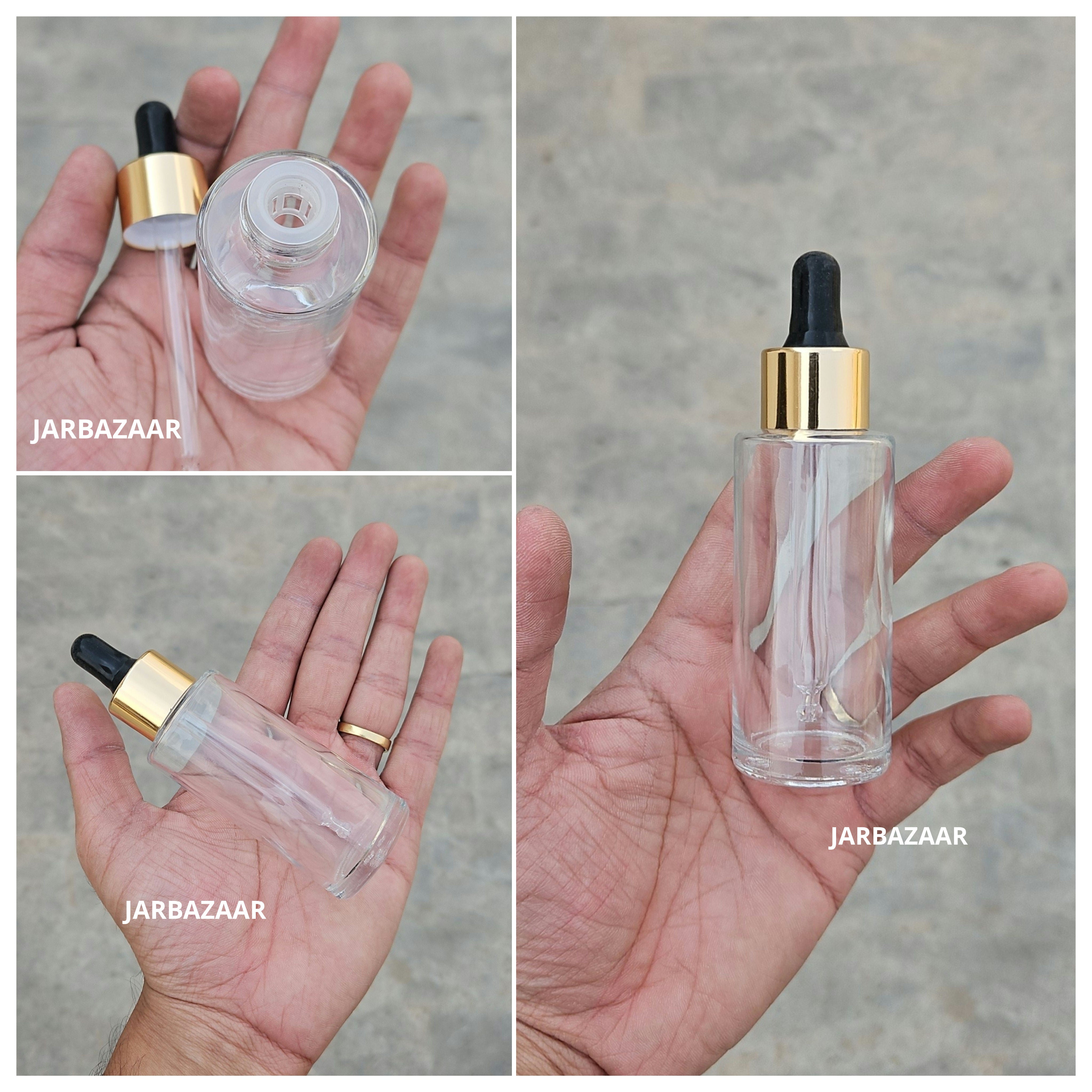 50 ML Transparent - Flat Shoulder Dropper Bottle