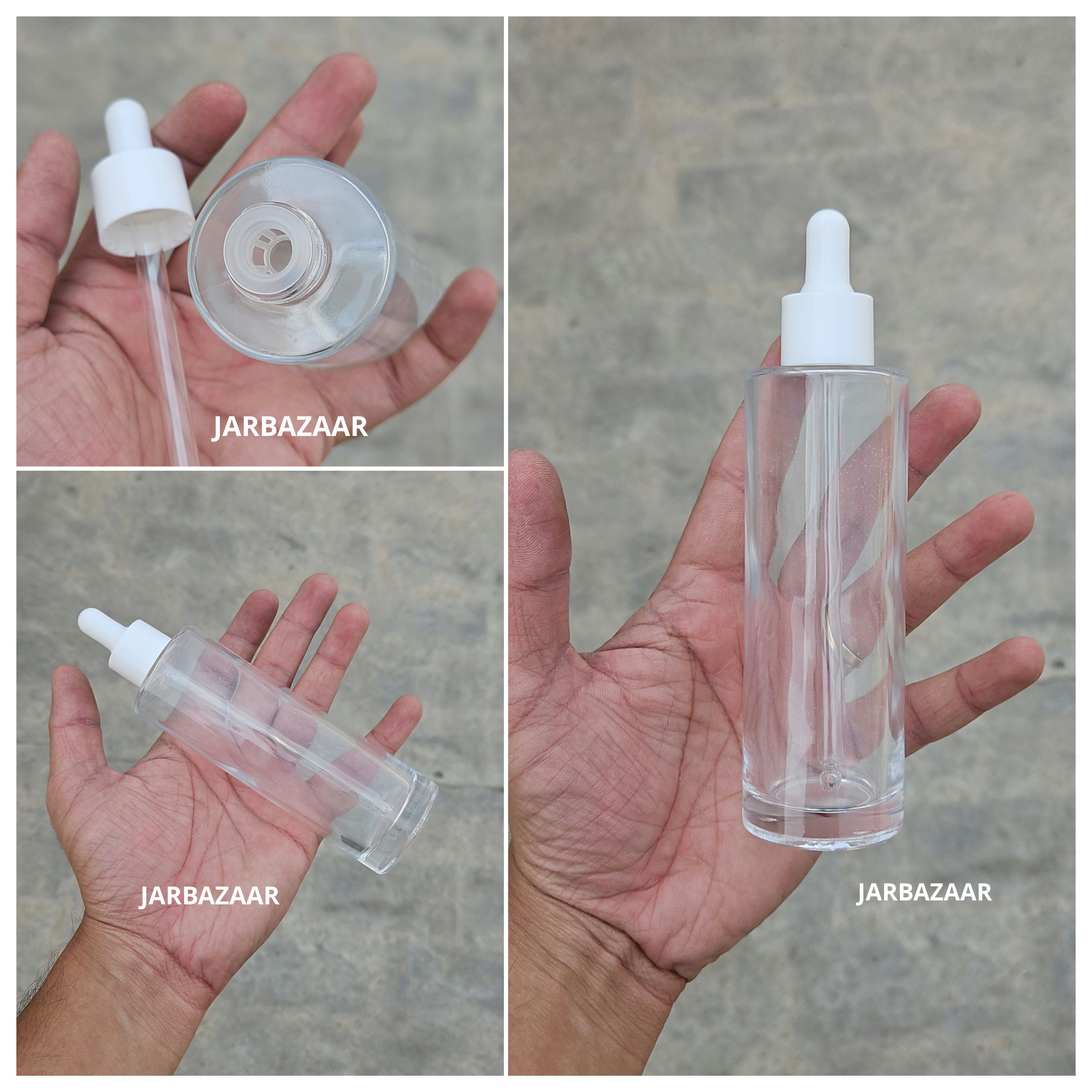 100 ML Transparent - Flat Shoulder Dropper Bottle