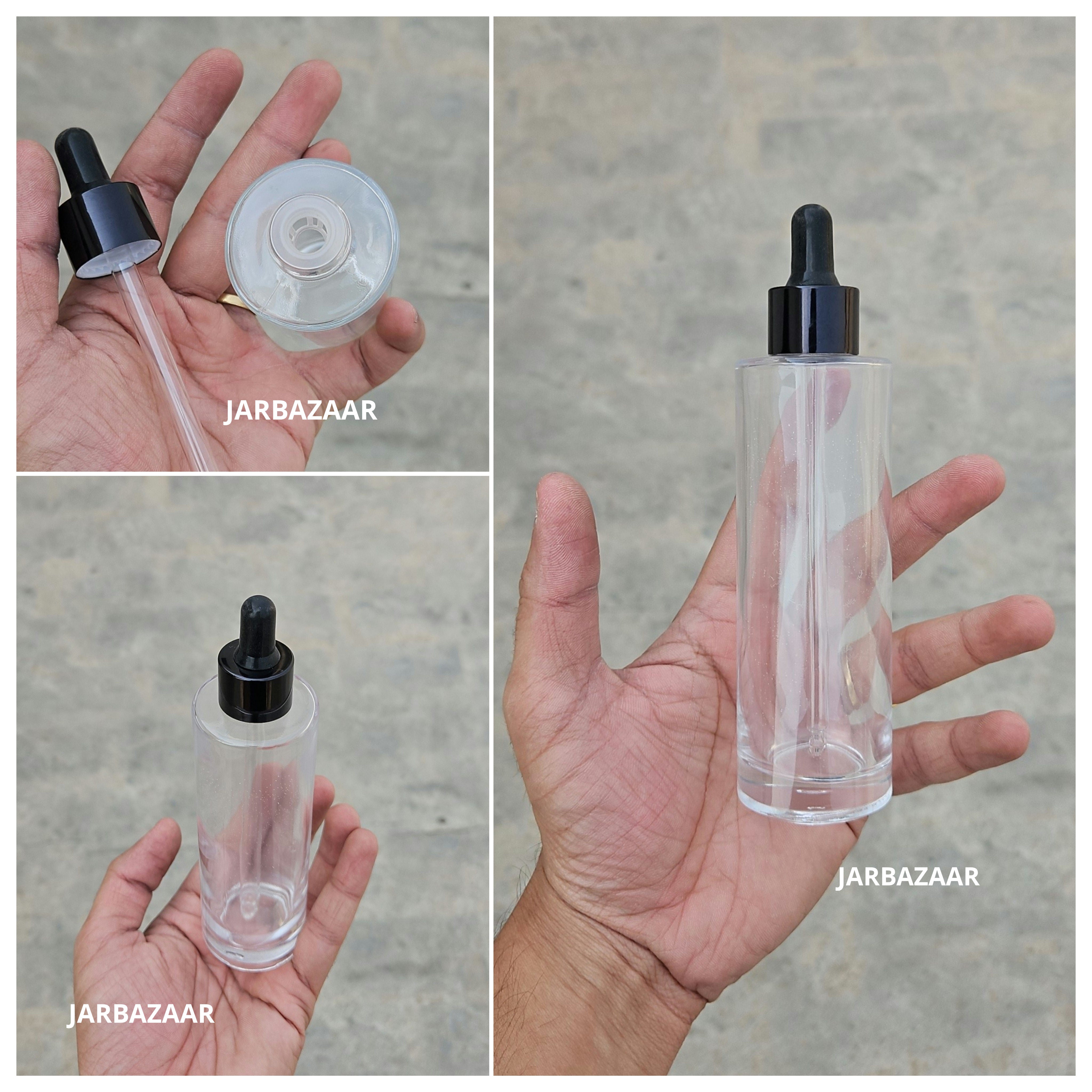 100 ML Transparent - Flat Shoulder Dropper Bottle