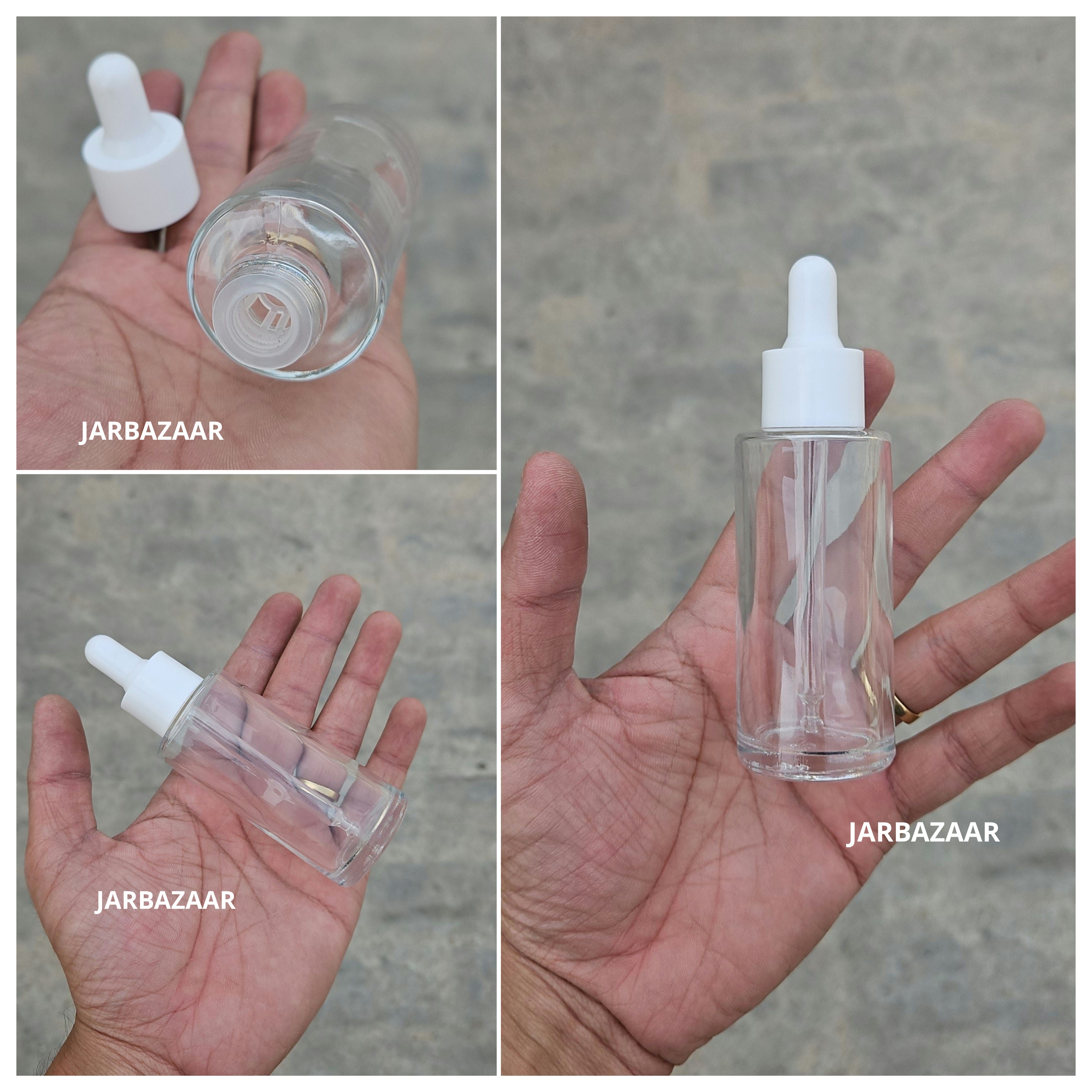 50 ML Transparent - Flat Shoulder Dropper Bottle