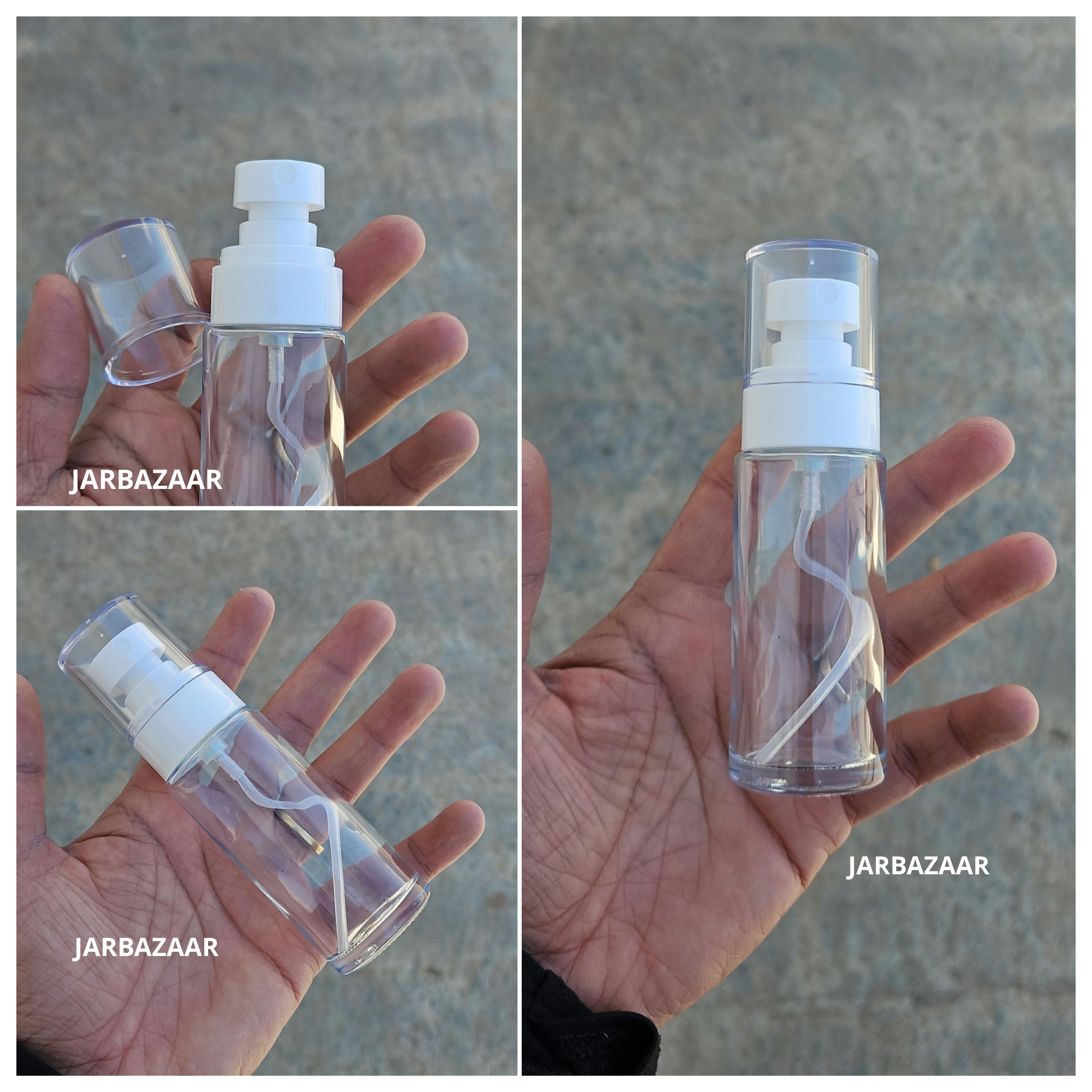 50 ML Transparent Flat Shoulder Glass Bottle (NHR SPRAY PUMP)