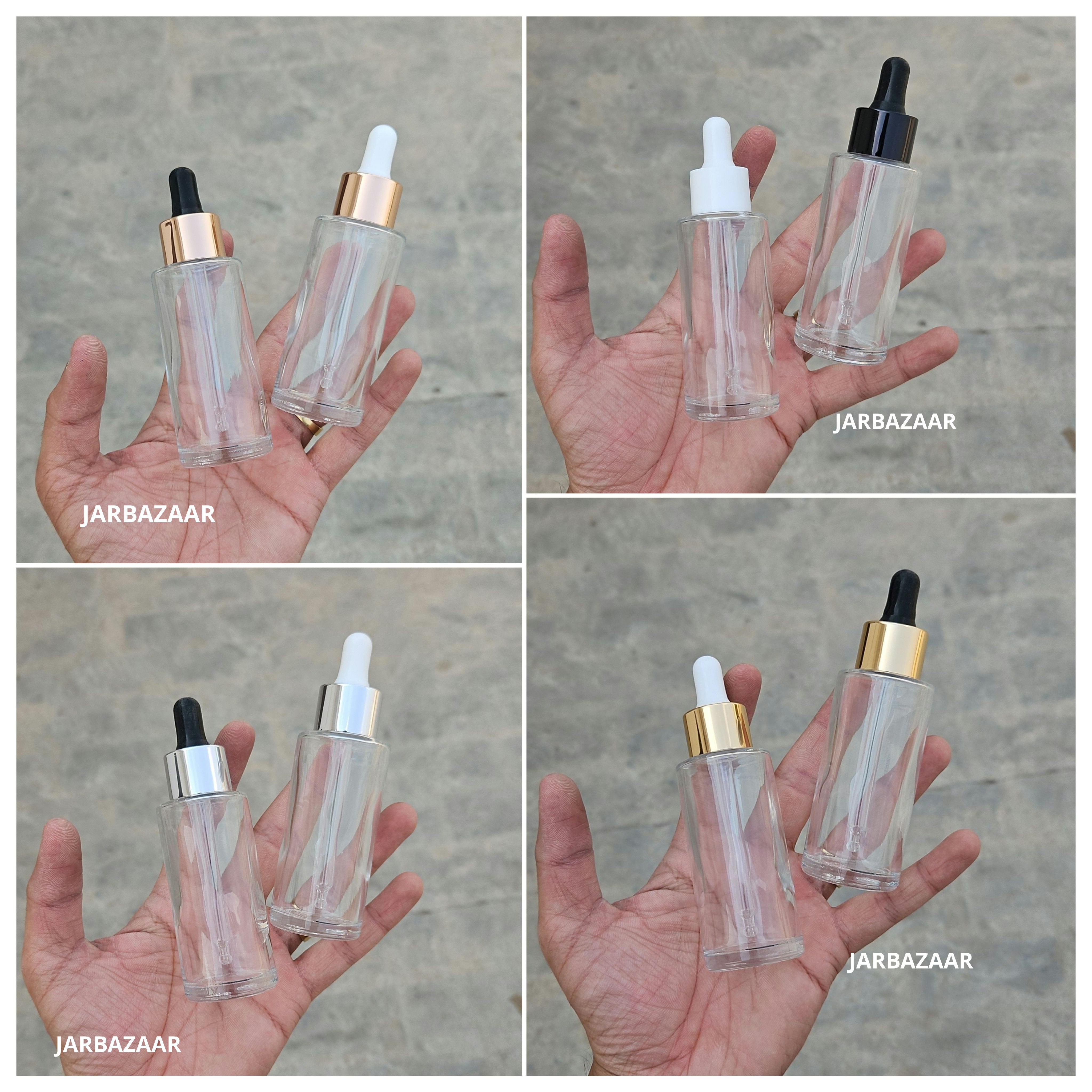 50 ML Transparent - Flat Shoulder Dropper Bottle