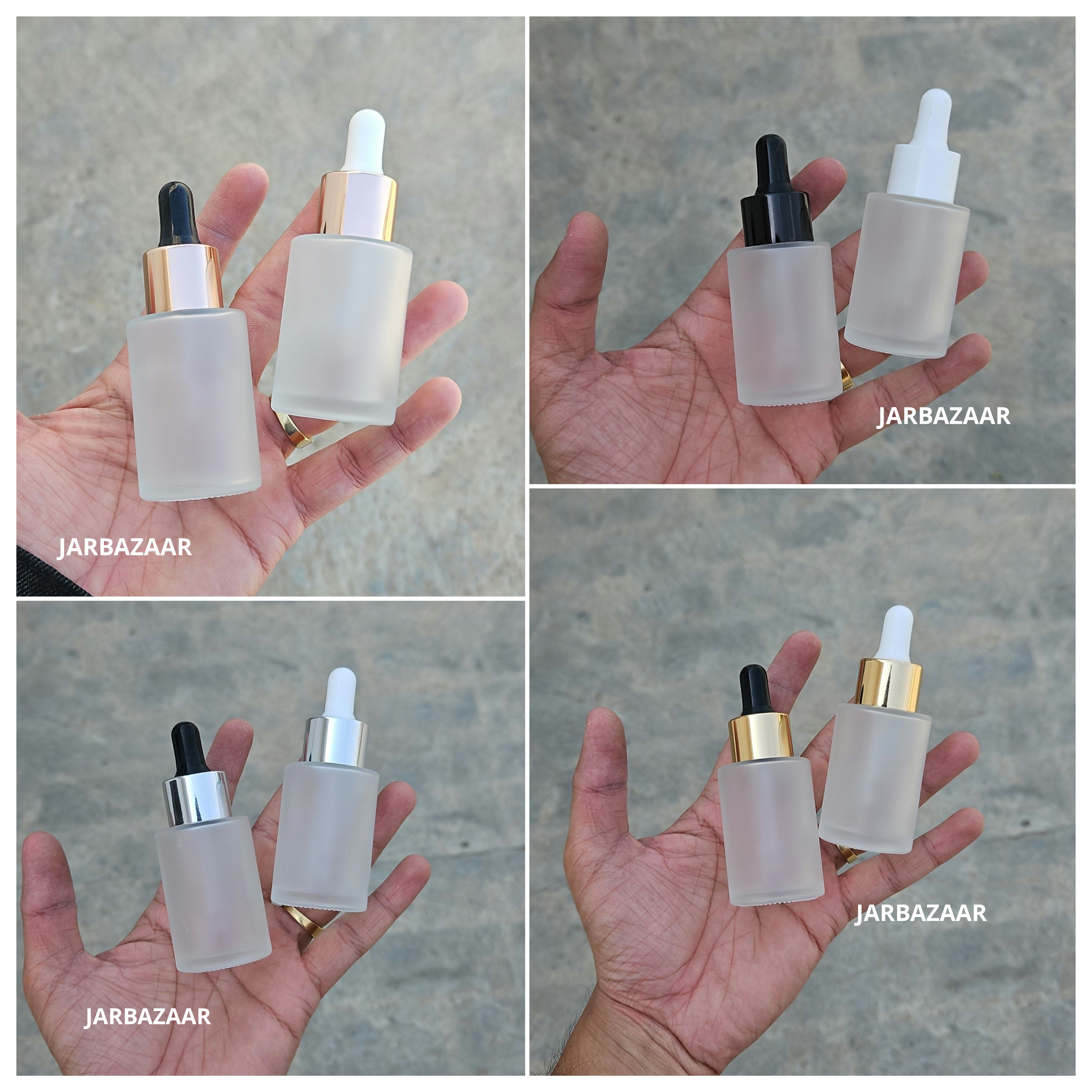 30 ML Clear Frosted - Flat Shoulder Dropper Bottle