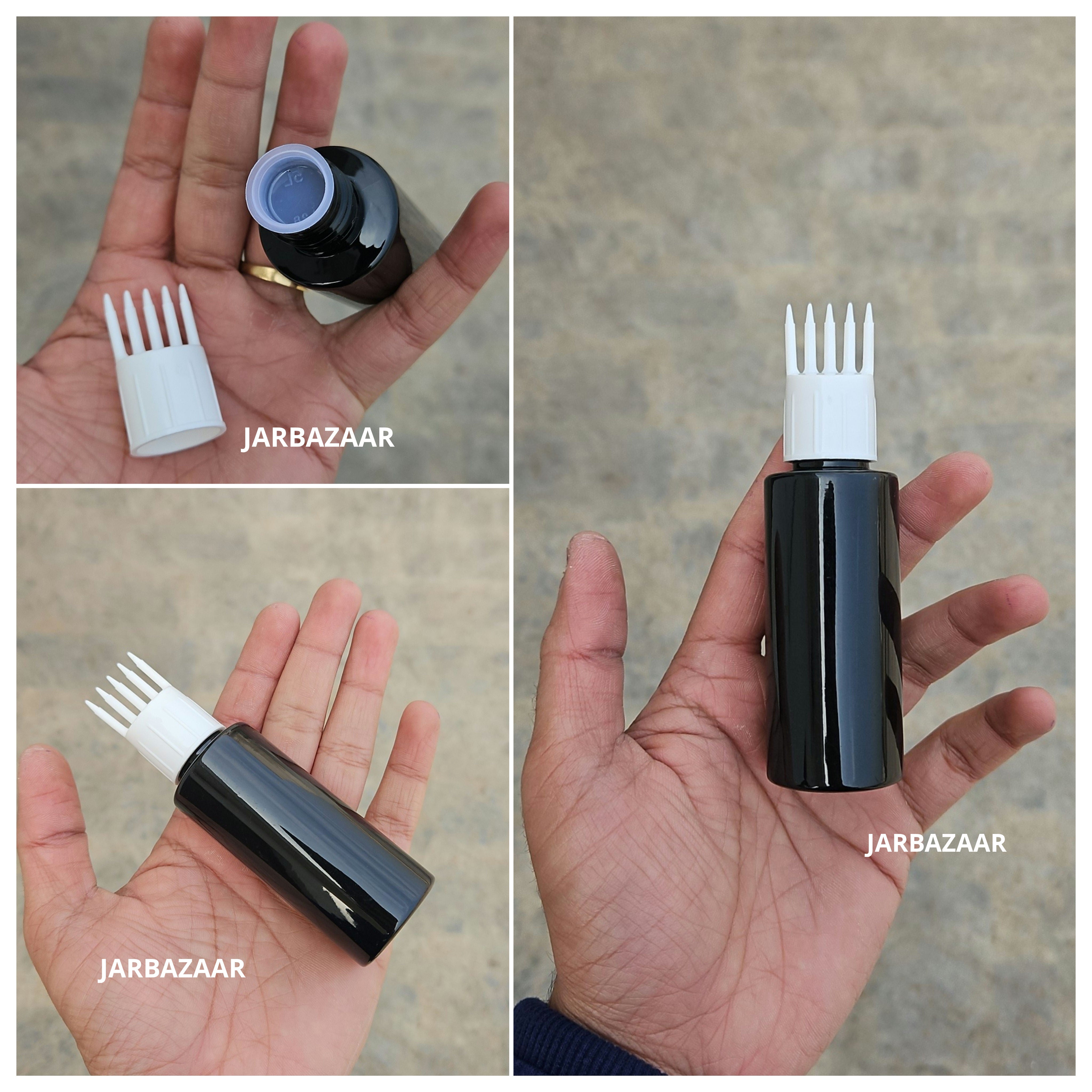50 ML GLI Black Pet Bottle (With Comb Cap)