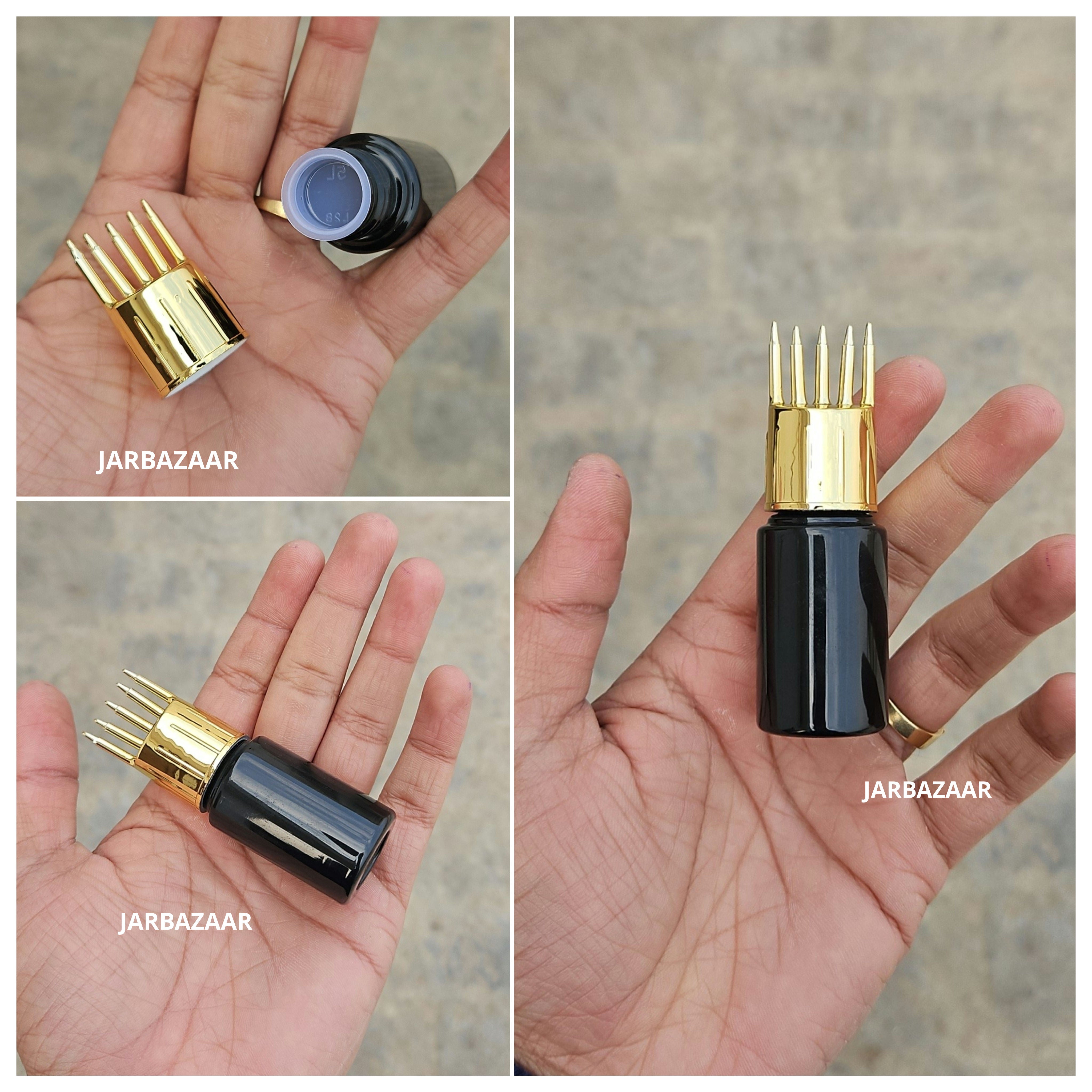 20 ML Black Pet Bottle (With Golden Comb Cap)