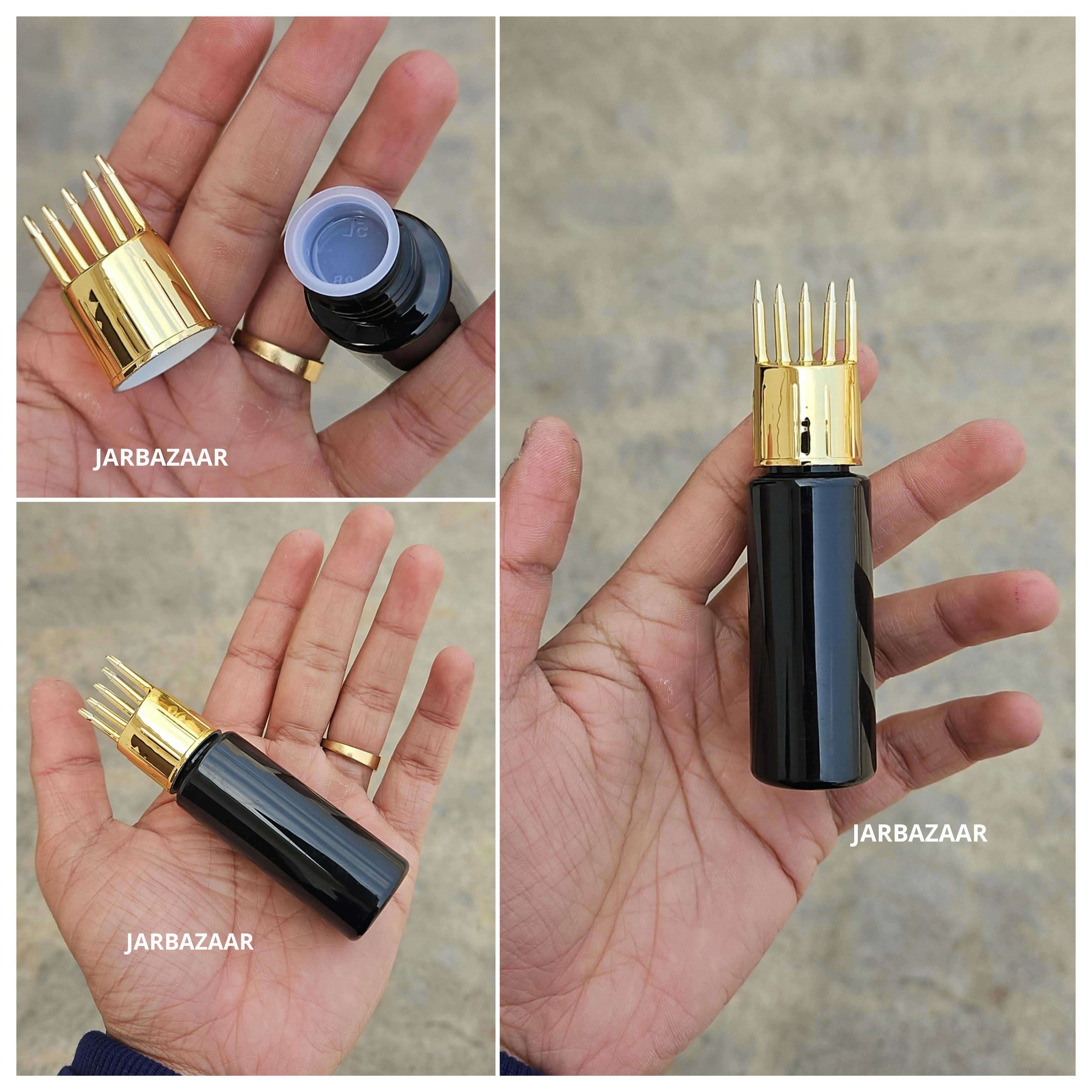 30 ML Black Pet Bottle (With Golden Comb Cap)