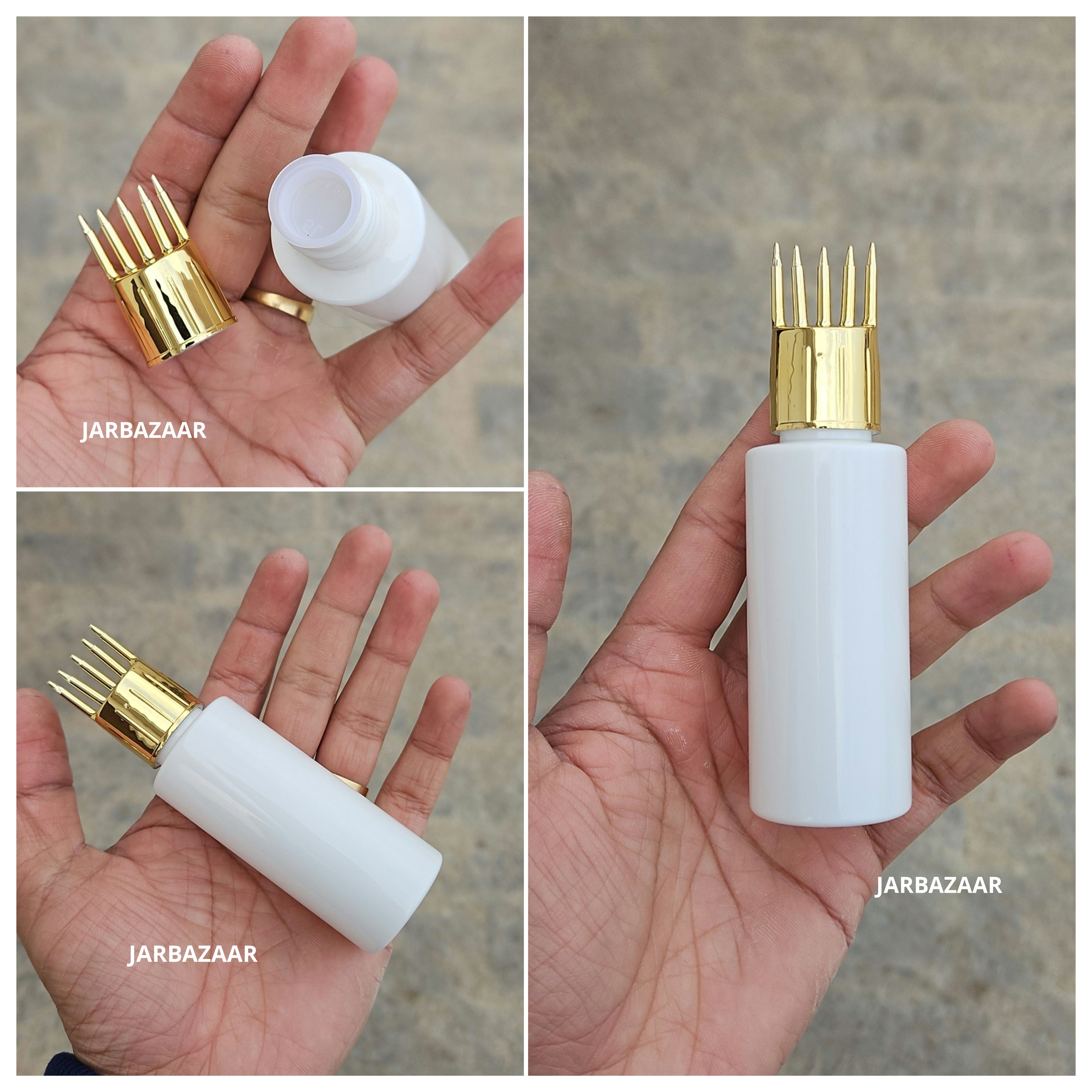 50 ML GLI White Pet Bottle (With Golden Comb Cap)