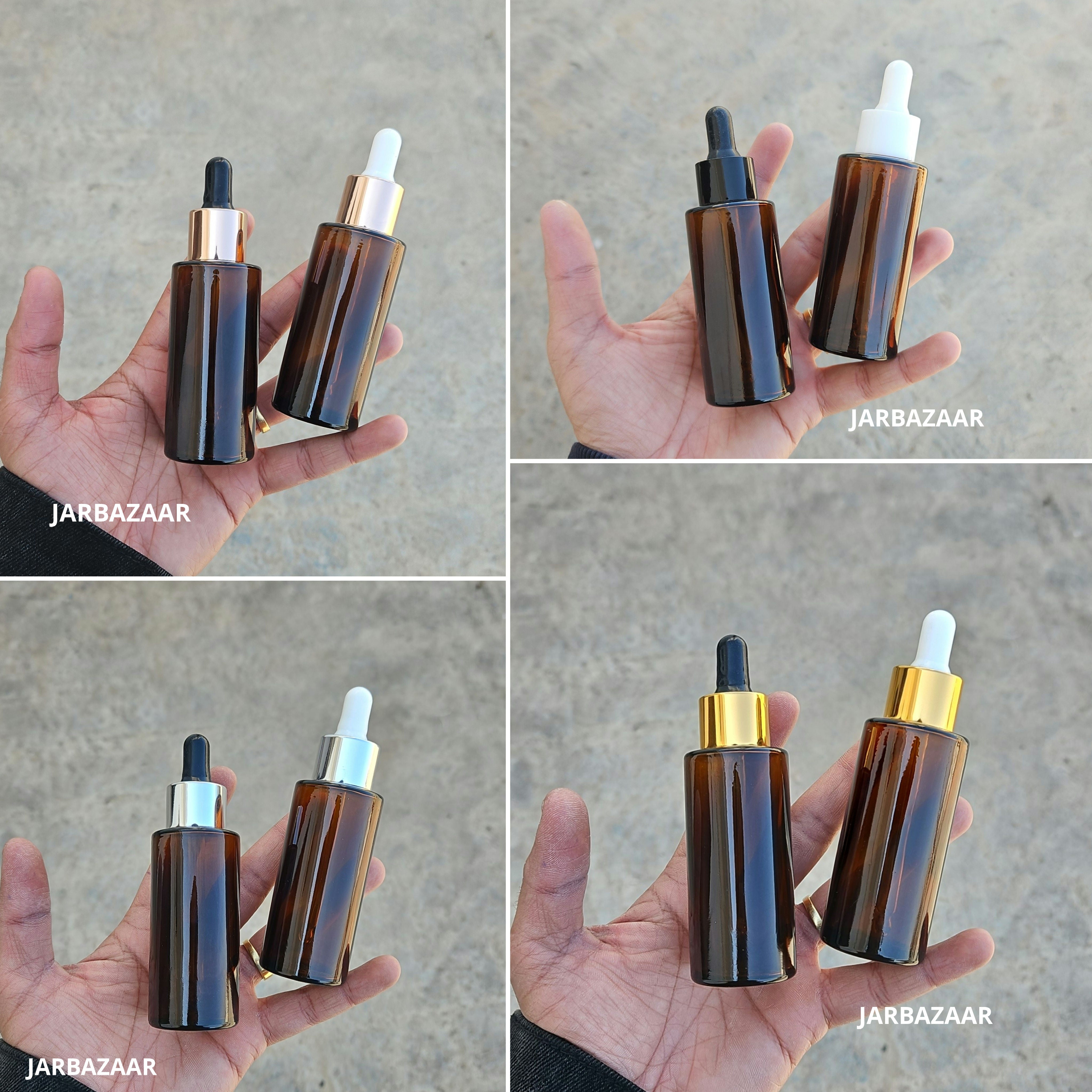 50 ML Amber - Flat Shoulder Dropper Bottle