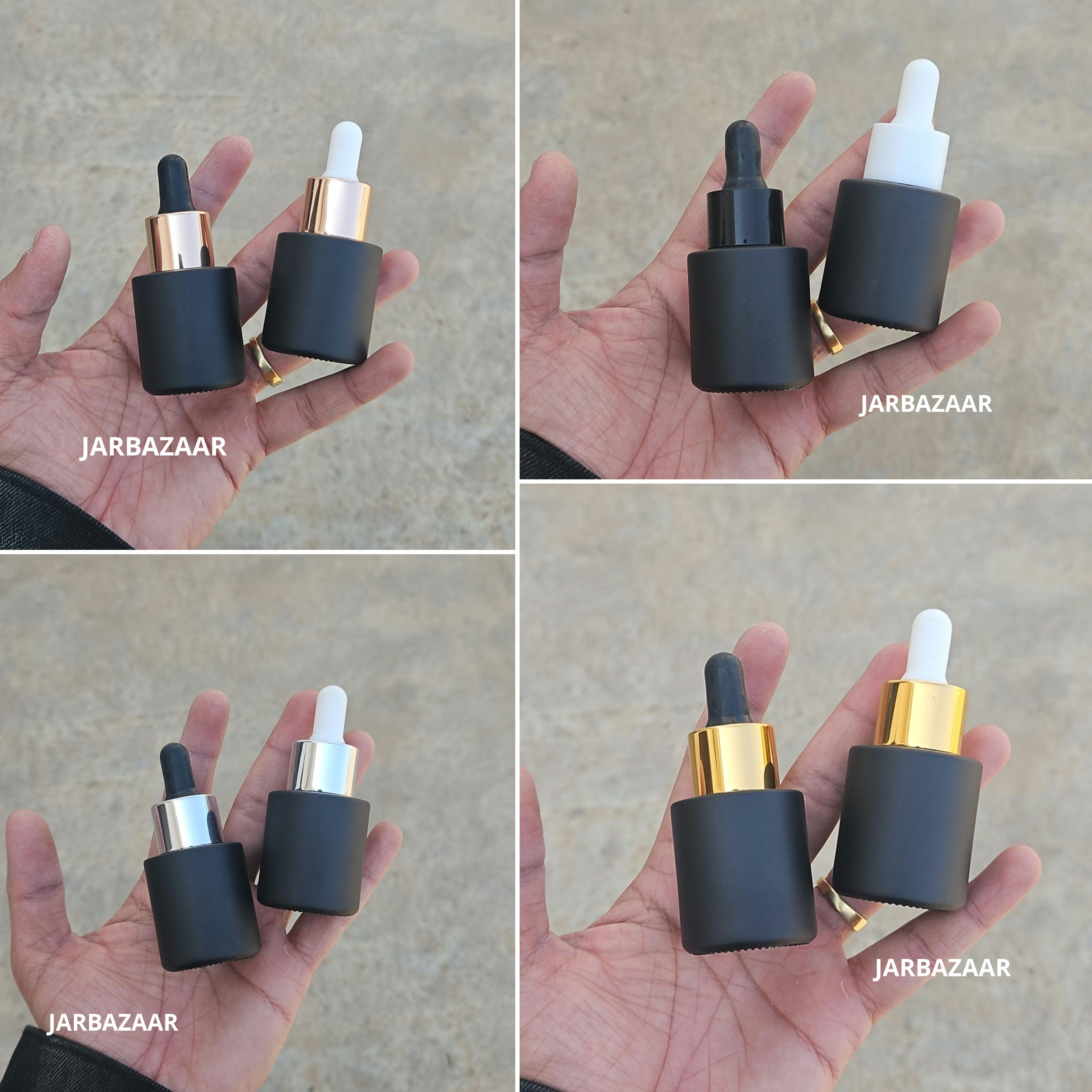 20 ML Matt Black - Flat Shoulder Dropper Bottle