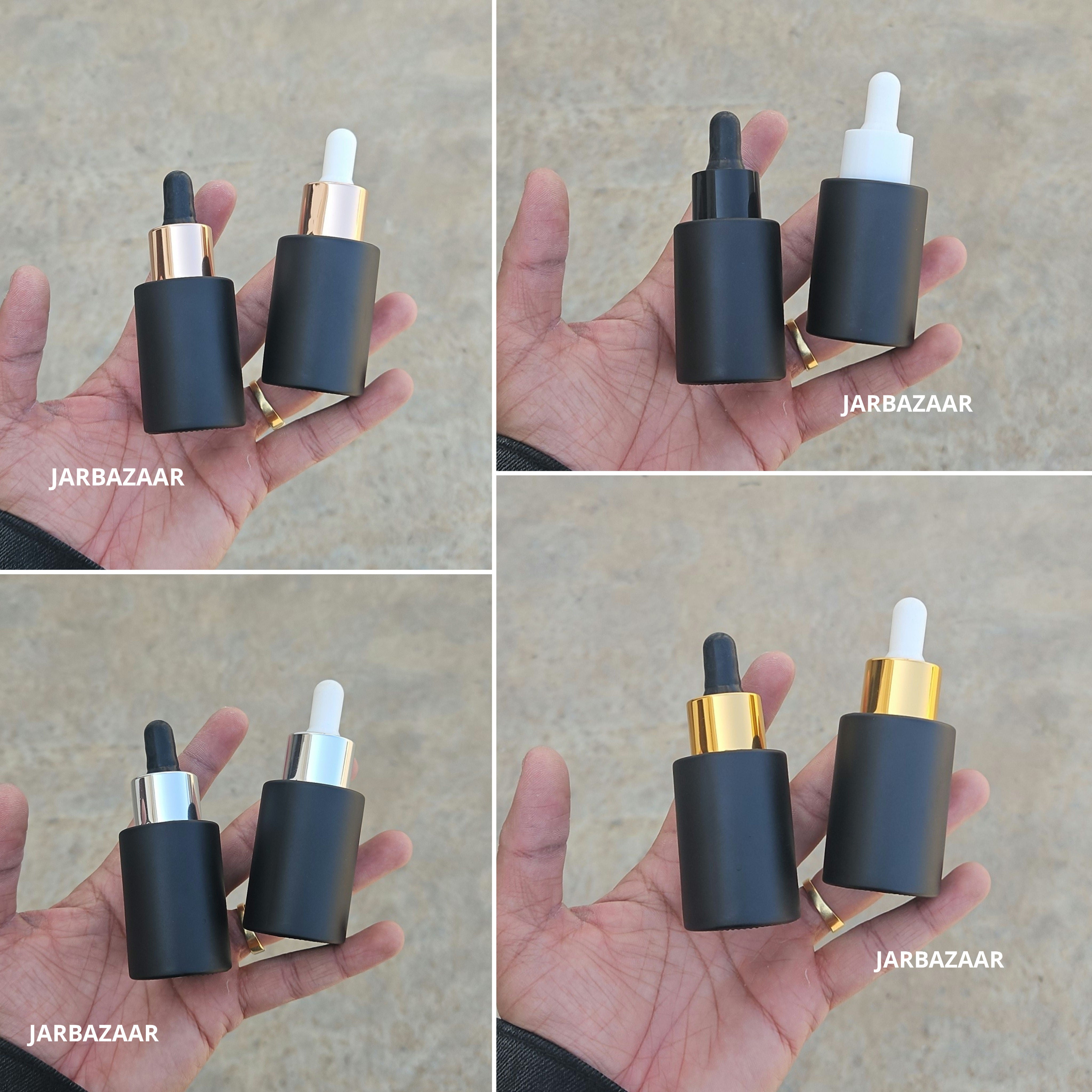 30 ML Matt Black - Flat Shoulder Dropper Bottle
