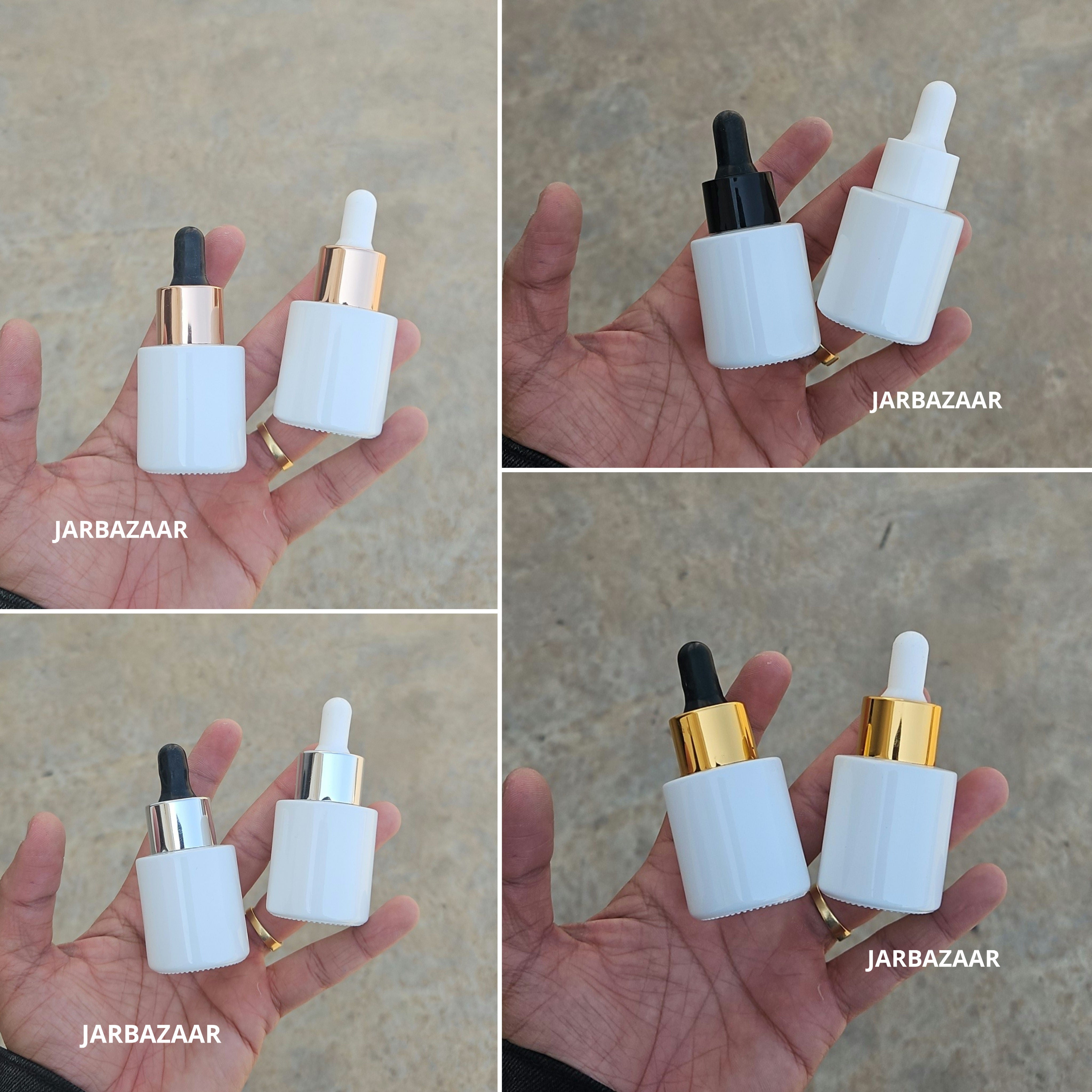 20 ML White - Flat Shoulder Dropper Bottle
