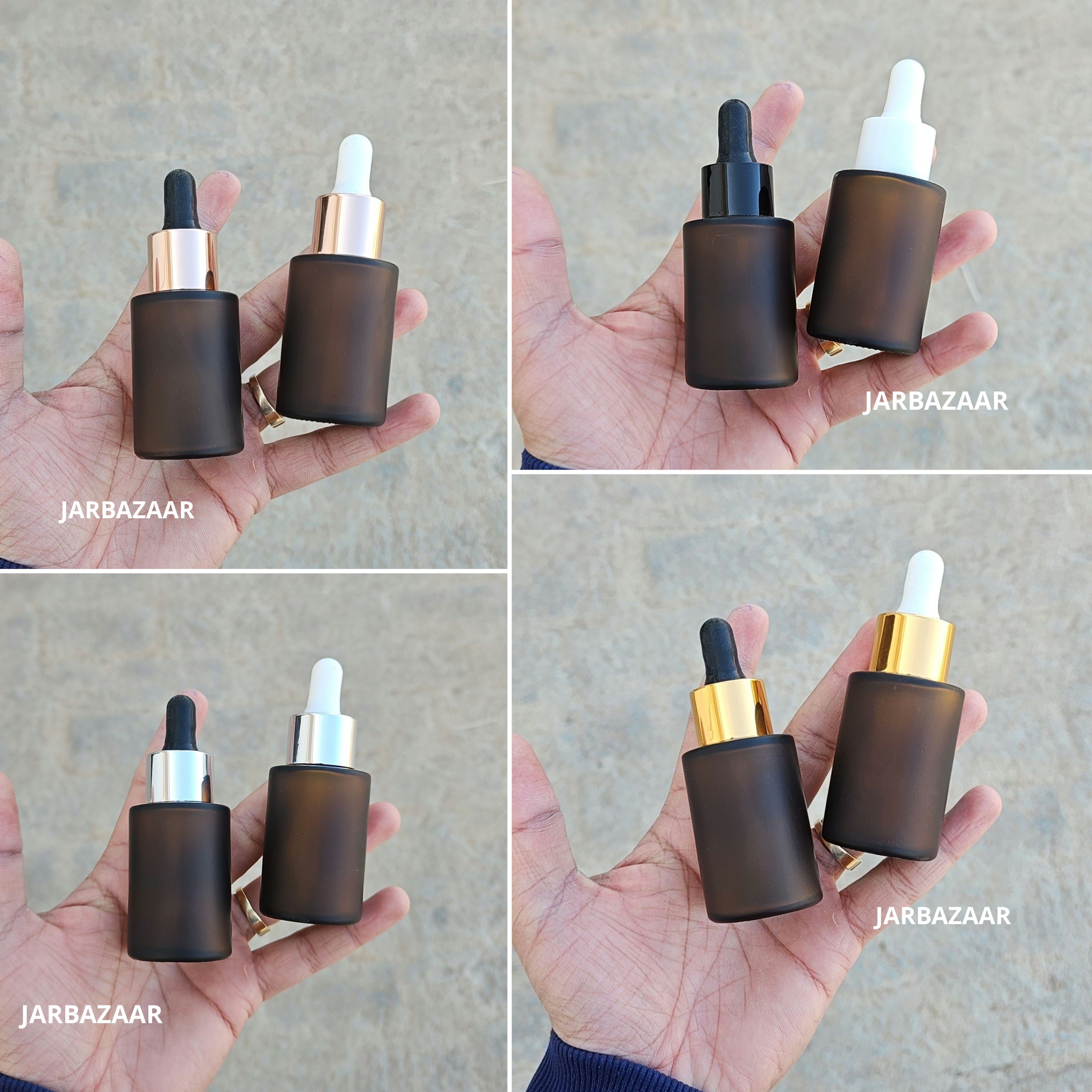 30 ML Amber Frosted - Flat Shoulder Dropper Bottle