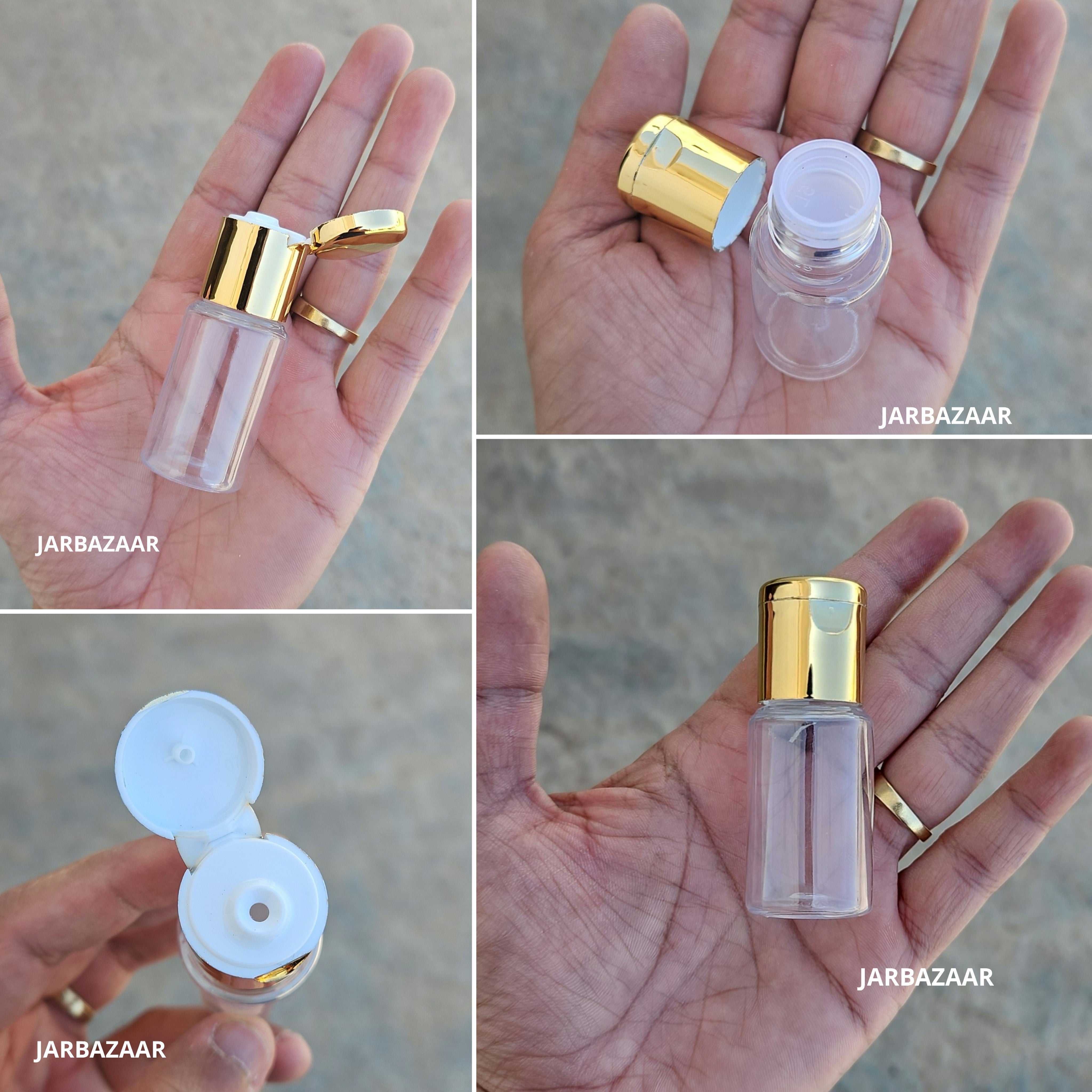 20 ML Transparent Pet Bottle (With Golden Fliptop Caps)