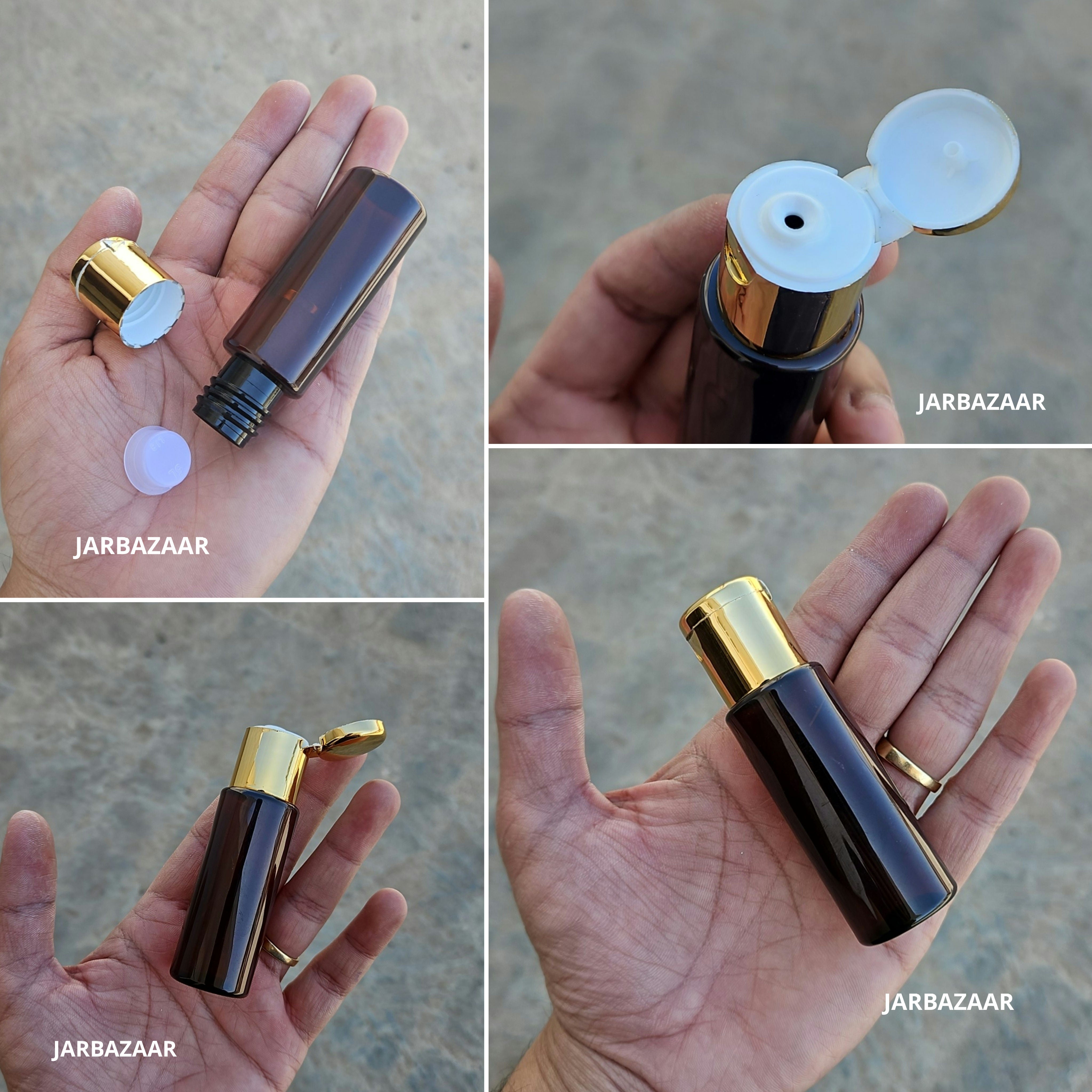 30 ML Amber Pet Bottle (With Golden Fliptop Caps)