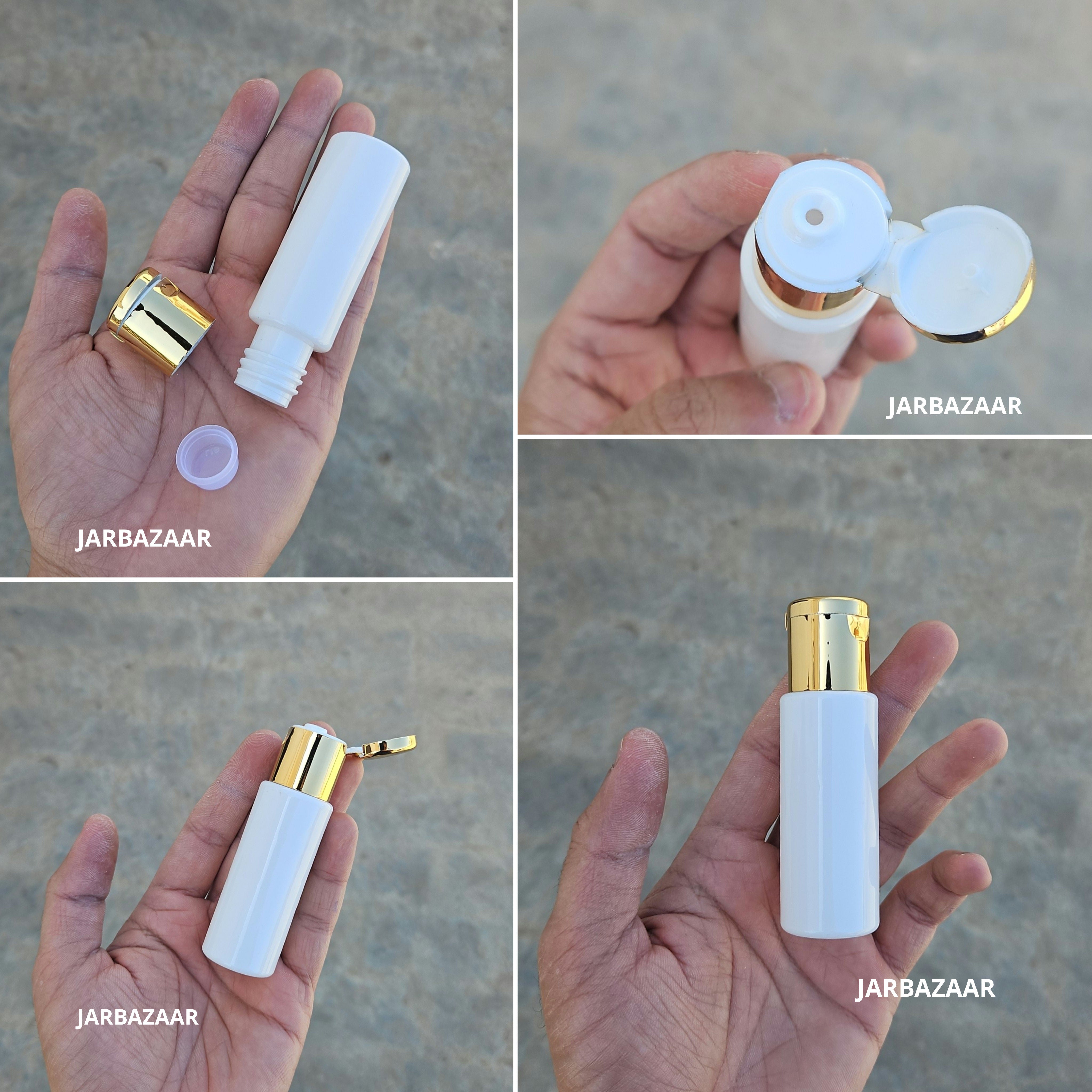 30 ML White Pet Bottle (With Golden Fliptop Caps)