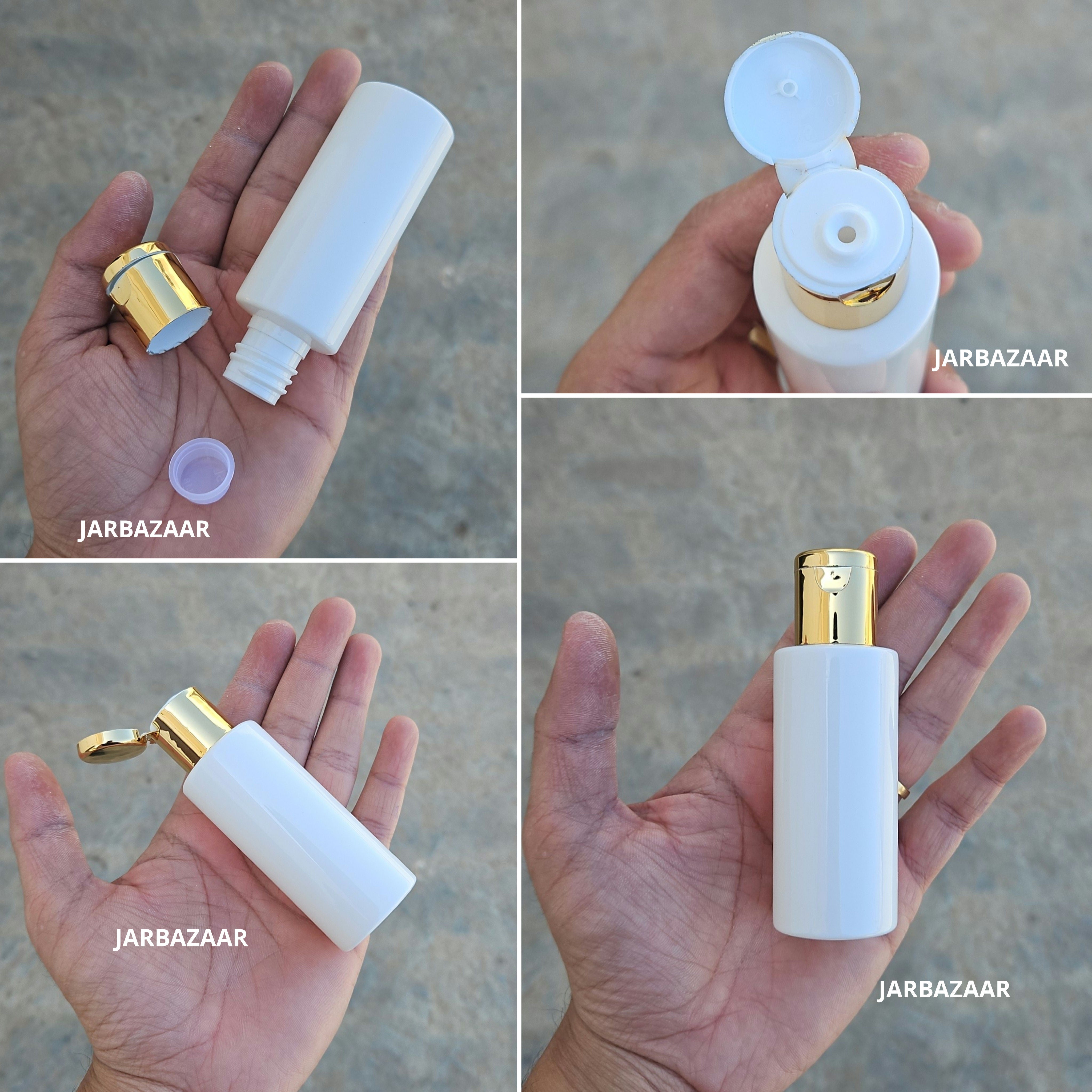 50 ML GLI White Pet Bottle (With Golden Fliptop Caps)
