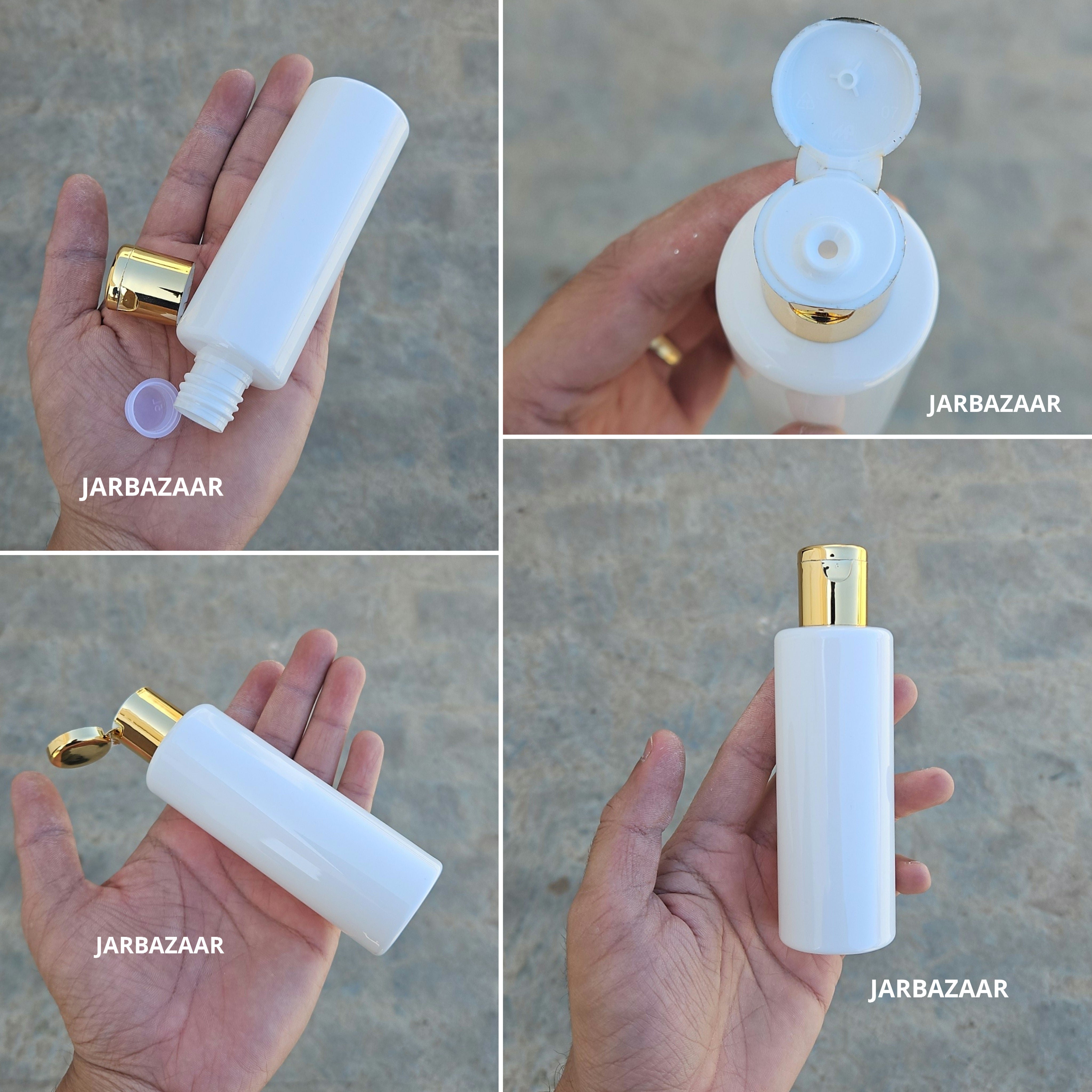 100 ML GLI White Pet Bottle (With Golden Fliptop Caps)