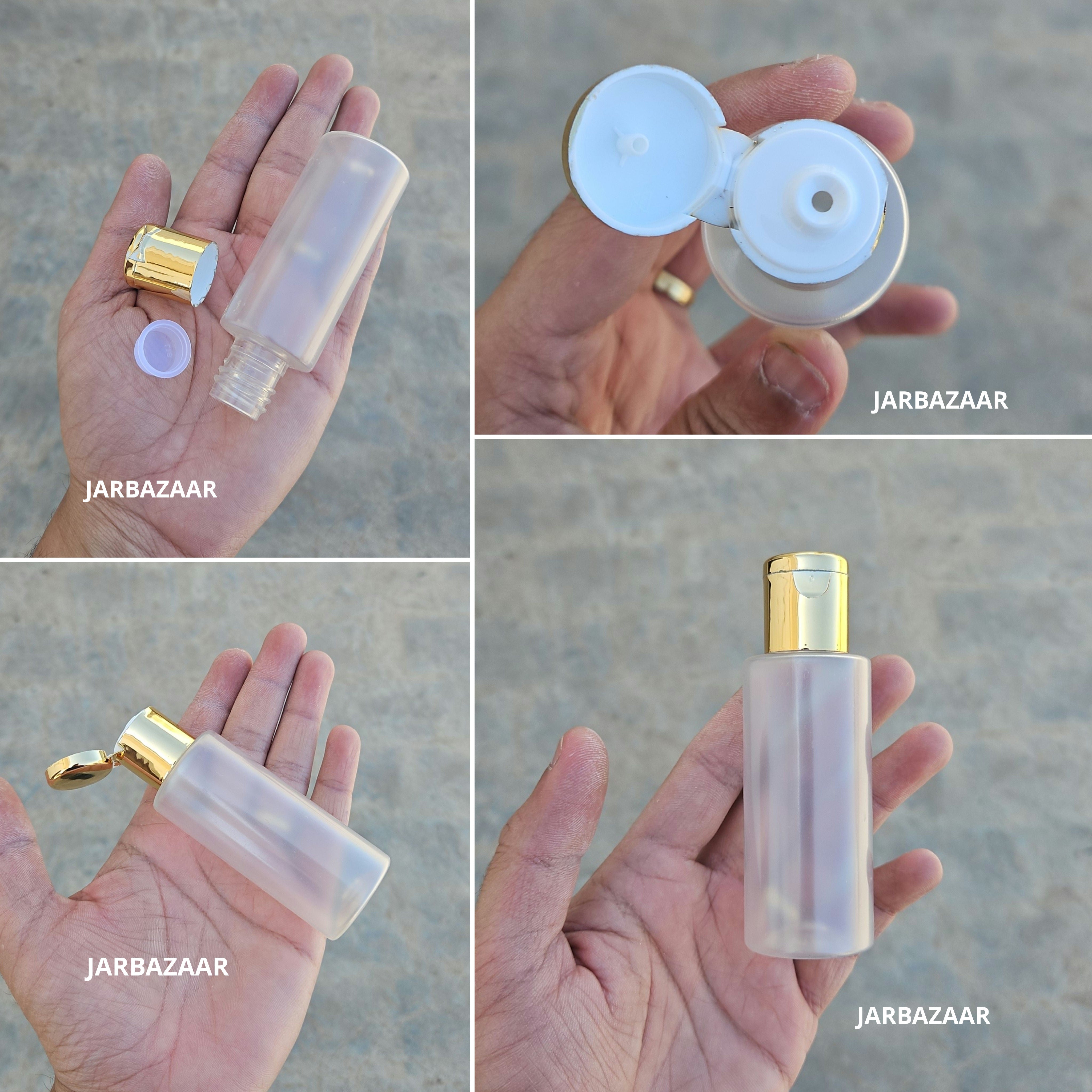 50 ML GLI Frosted Pet Bottle (With Golden Fliptop Caps)