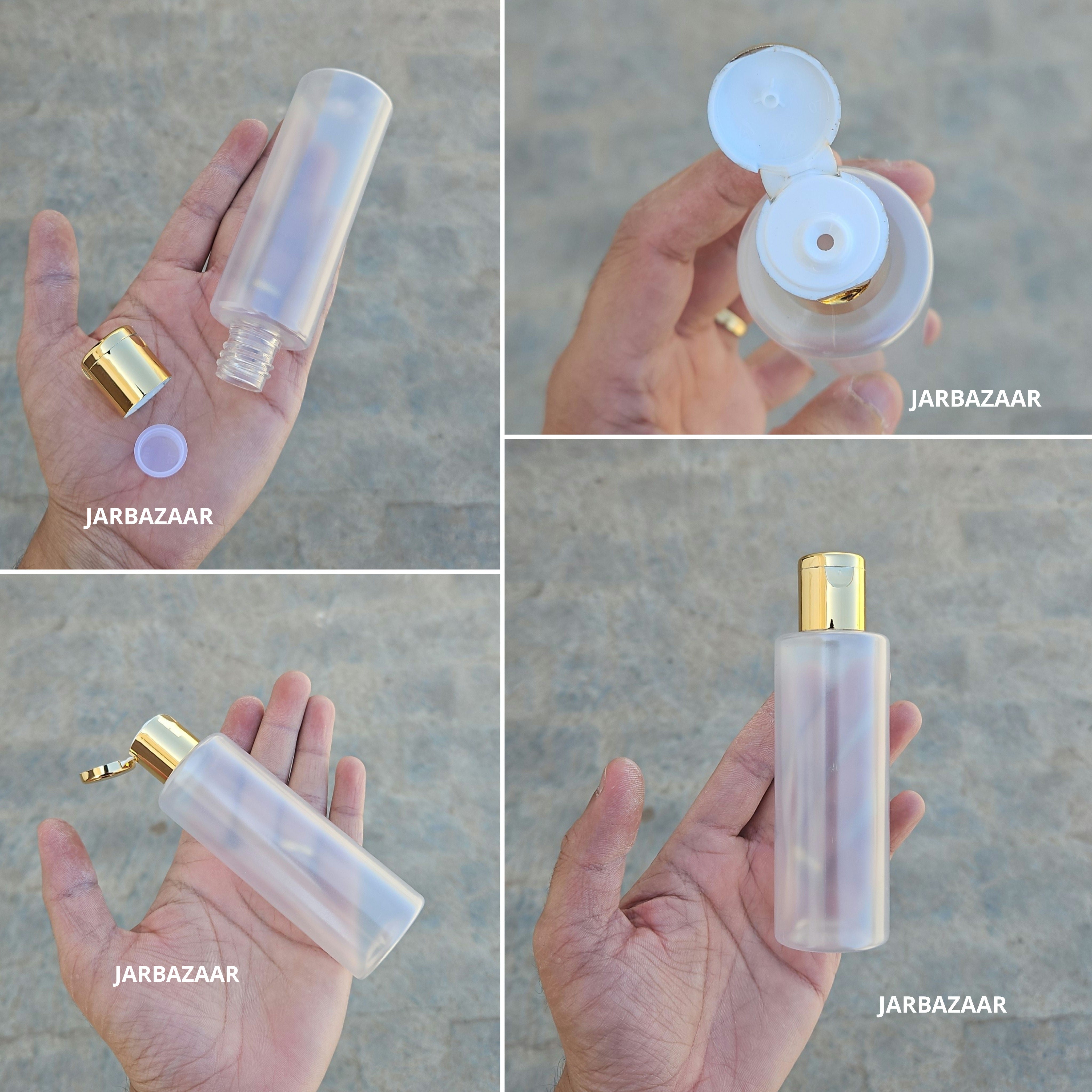 100 ML GLI Frosted Pet Bottle (With Golden Fliptop Caps)