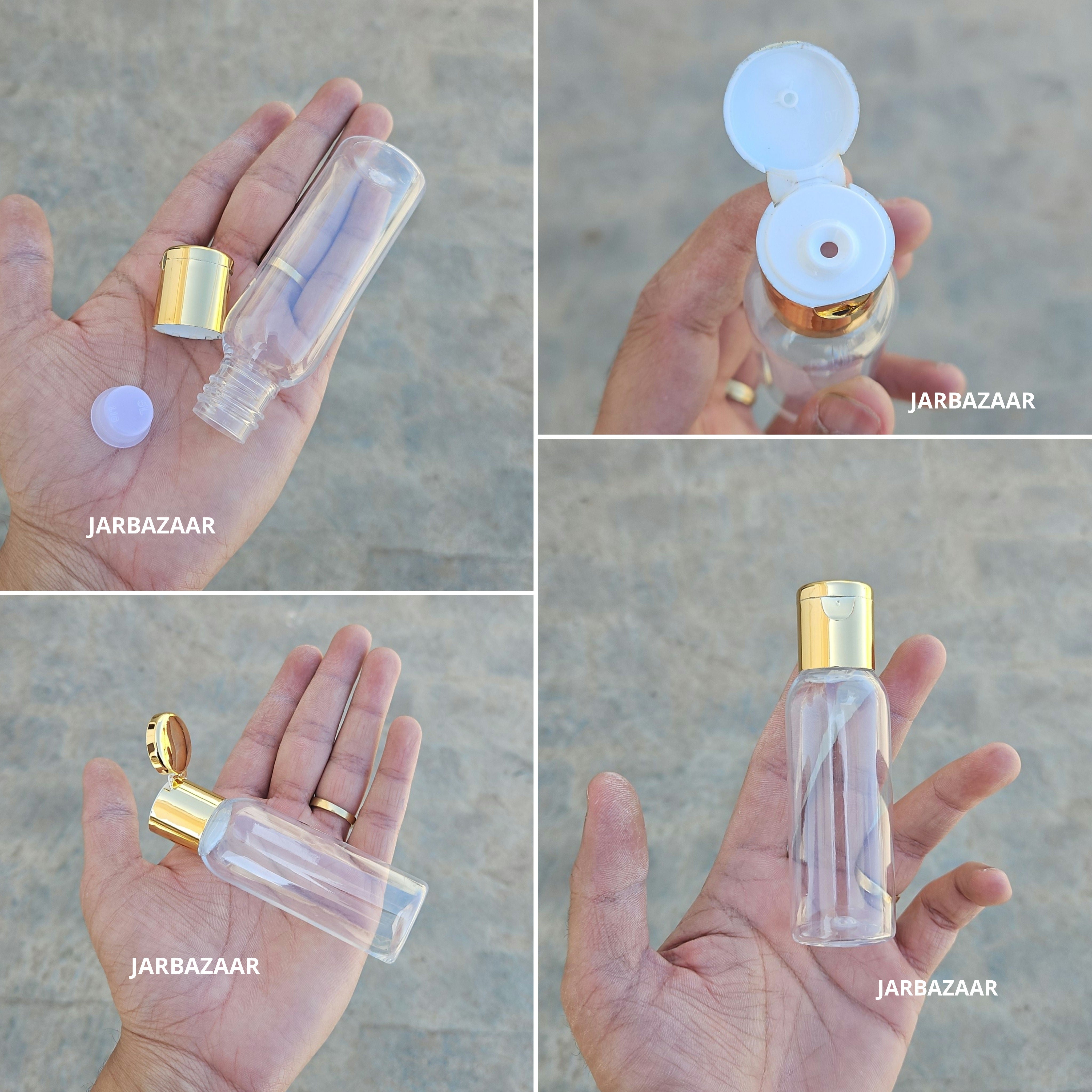 50 ML Avon Transparent Pet Bottle (With Golden Fliptop Caps)