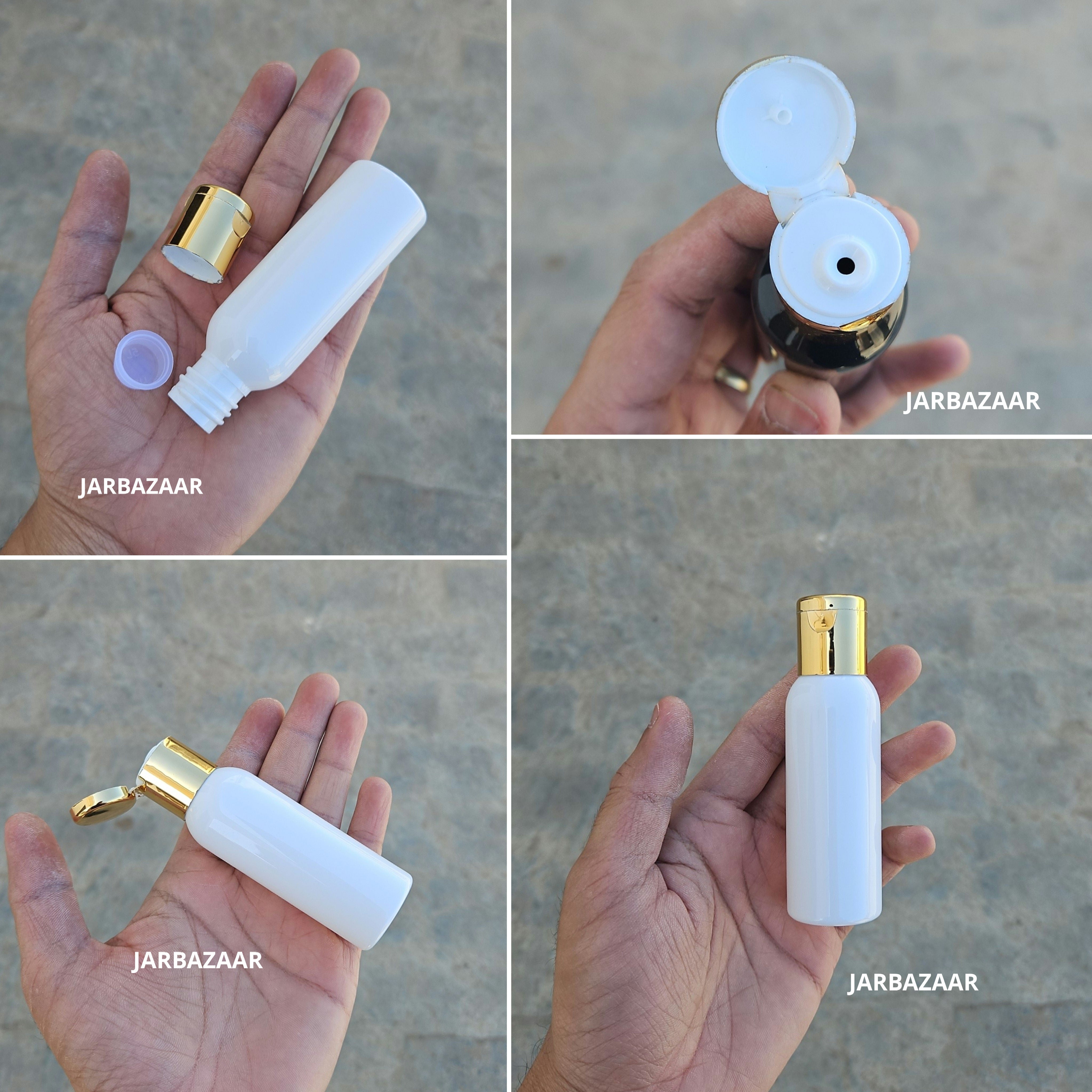 50 ML Avon White Pet Bottle (With Golden Fliptop Caps)