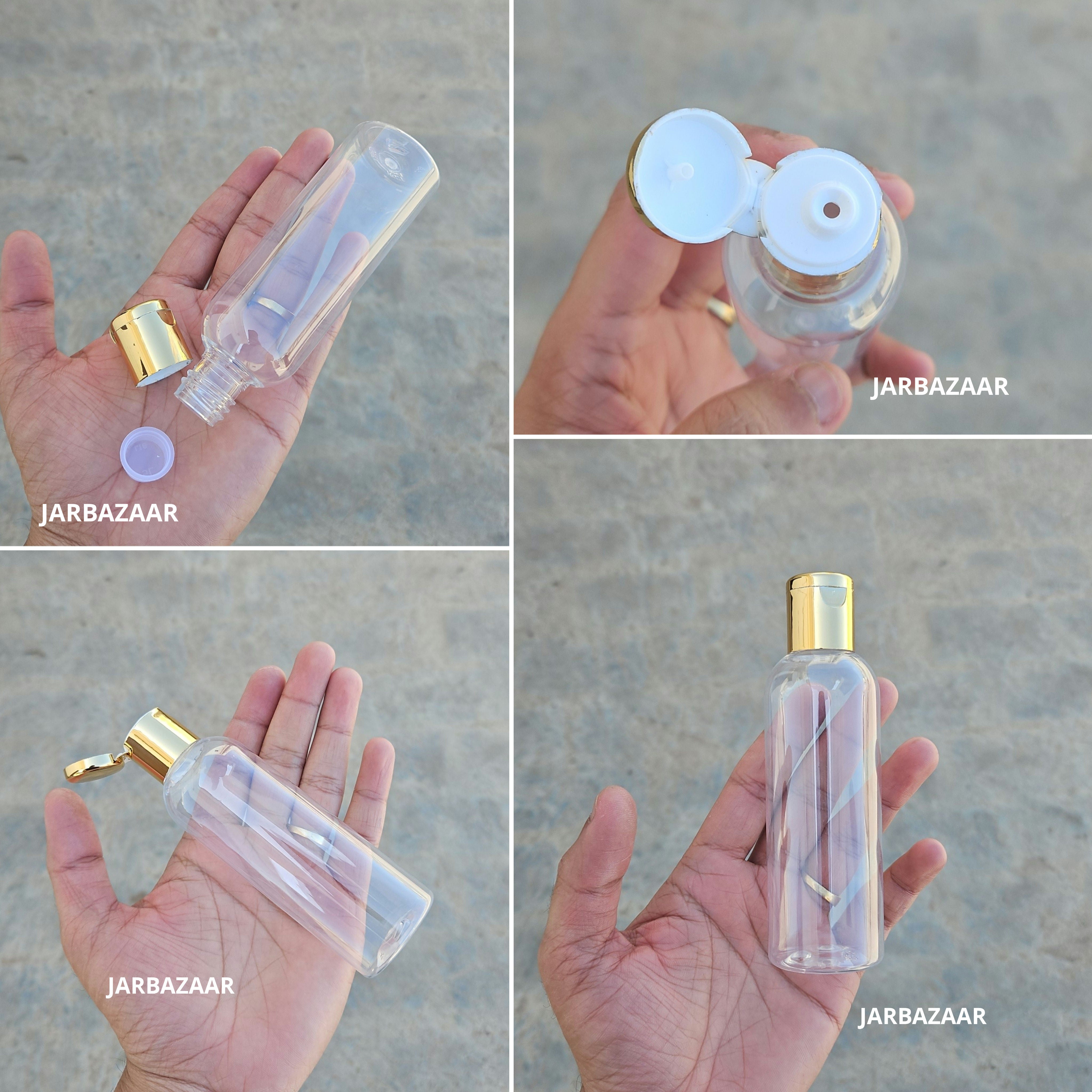 100 ML Avon Transparent Pet Bottle (With Golden Fliptop Caps)