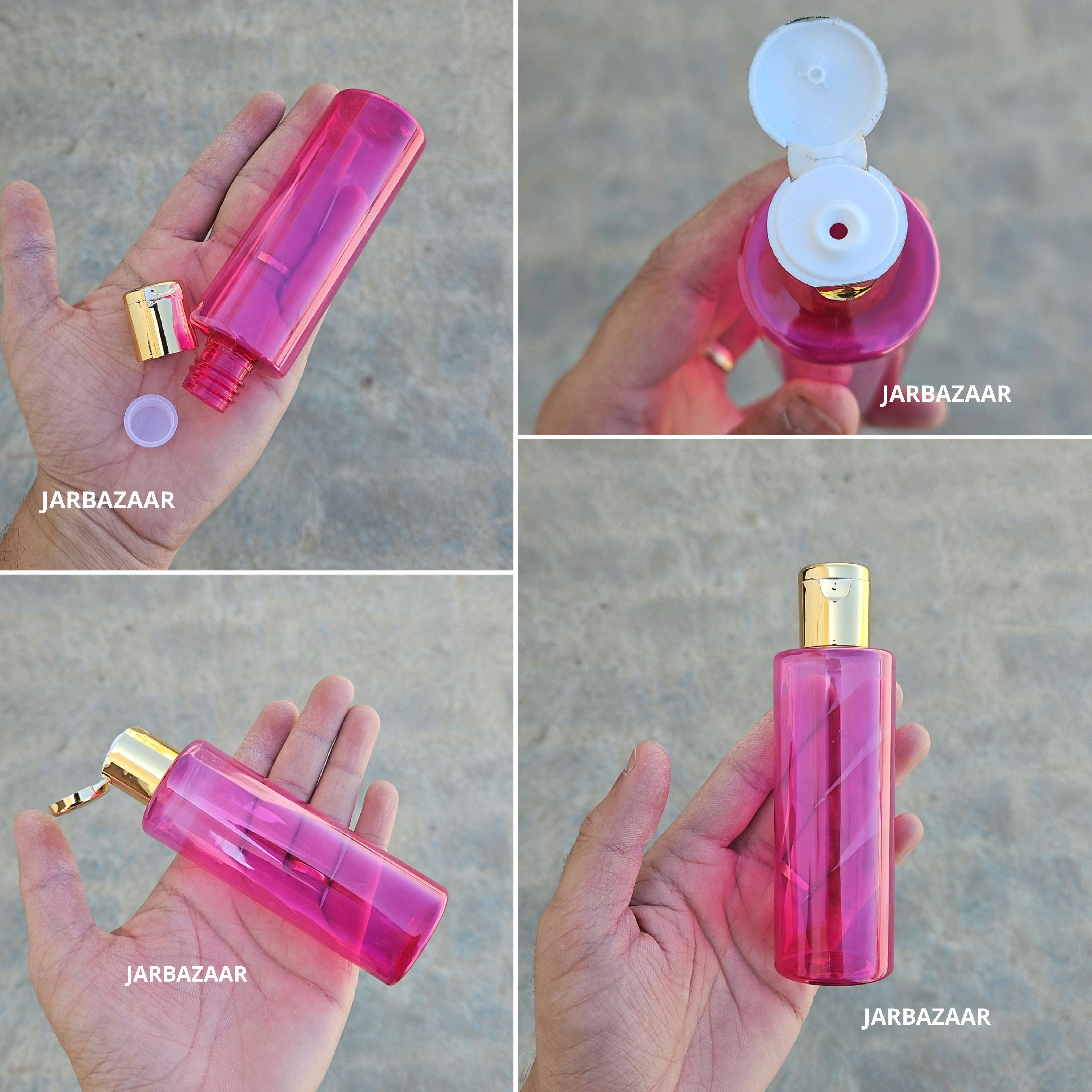 100 ML GLI Pink Pet Bottle (With Golden Fliptop Caps)