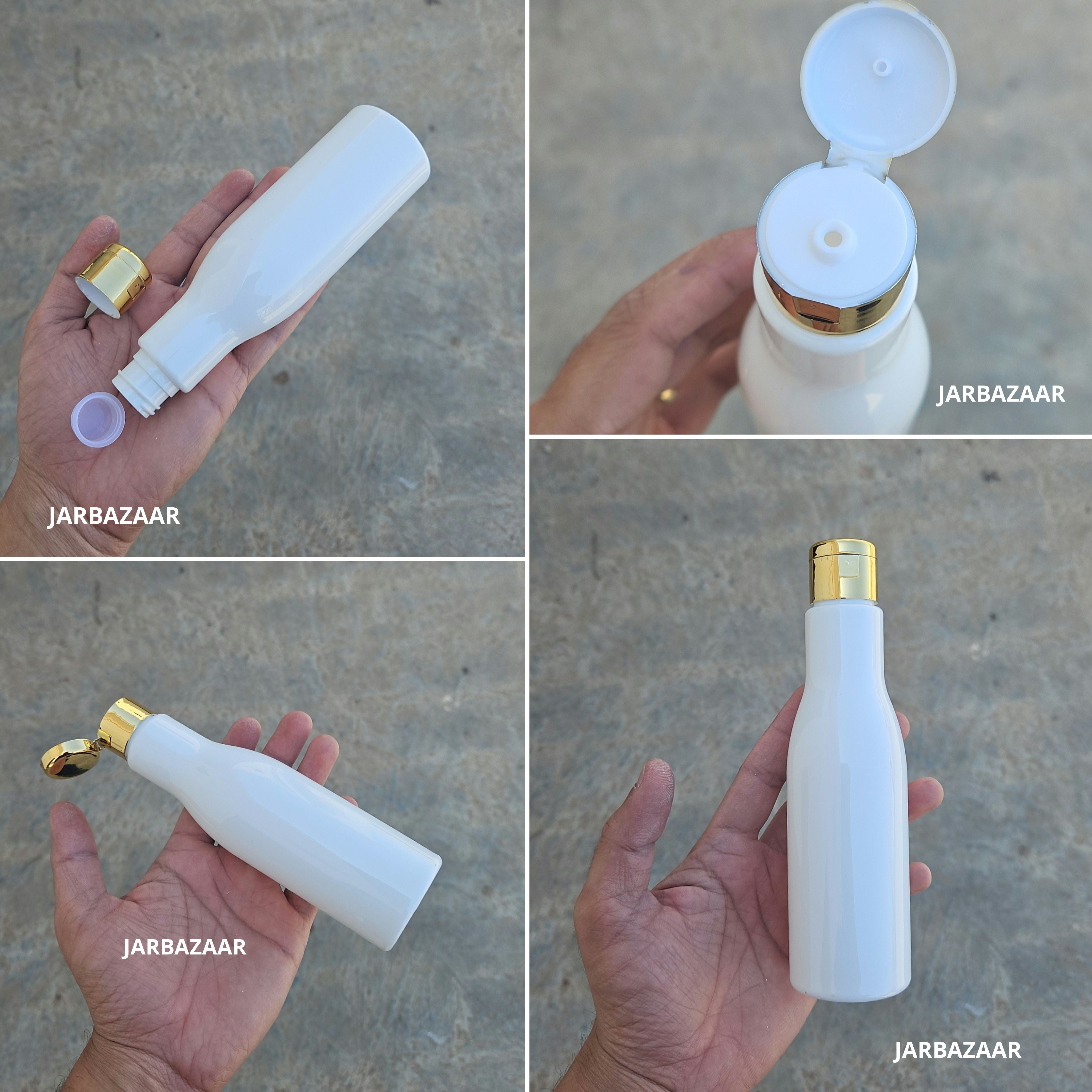 200 ML Asta White Pet Bottle (With Golden Fliptop Caps)
