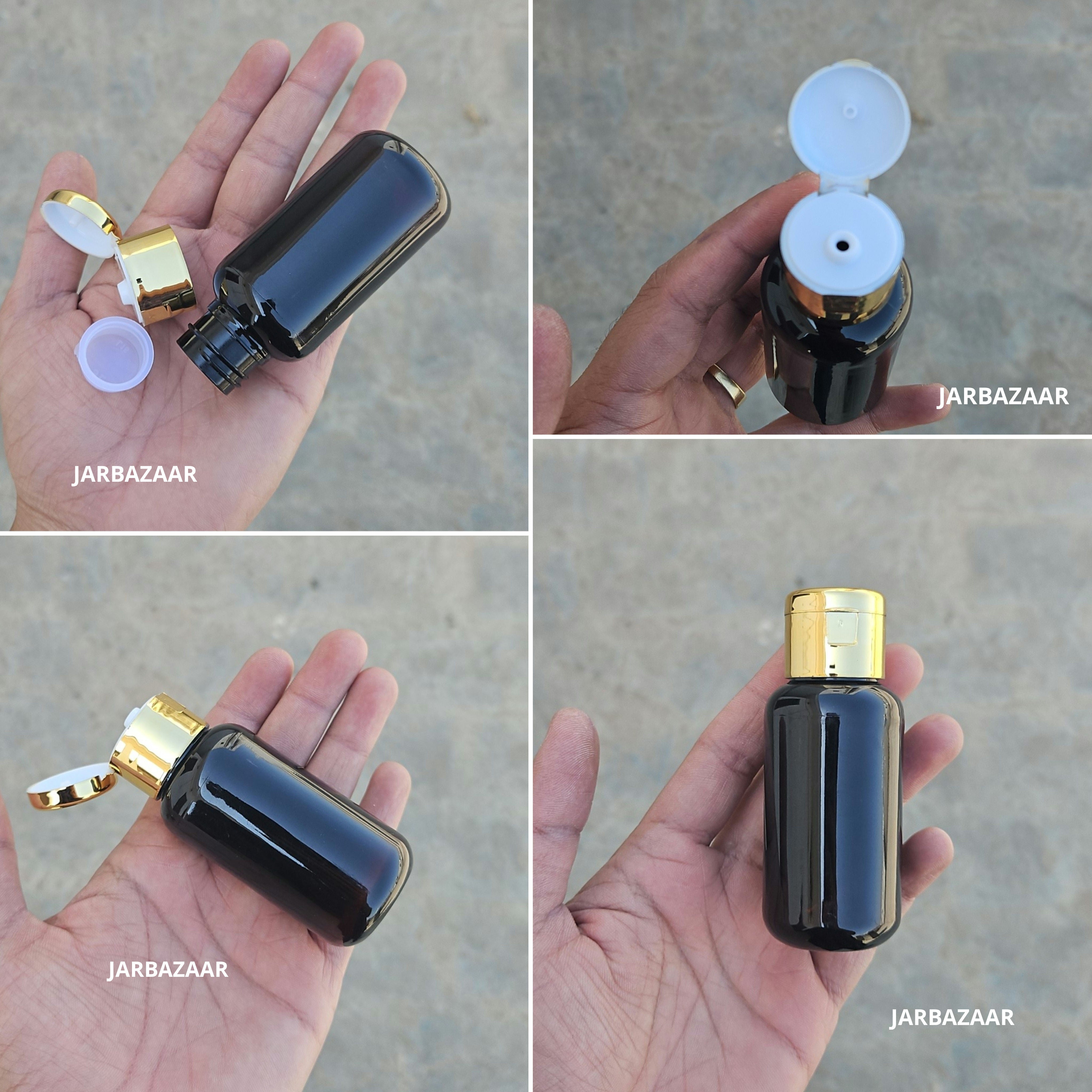 50 ML Boston Amber Pet Bottle (With Golden Fliptop Caps)