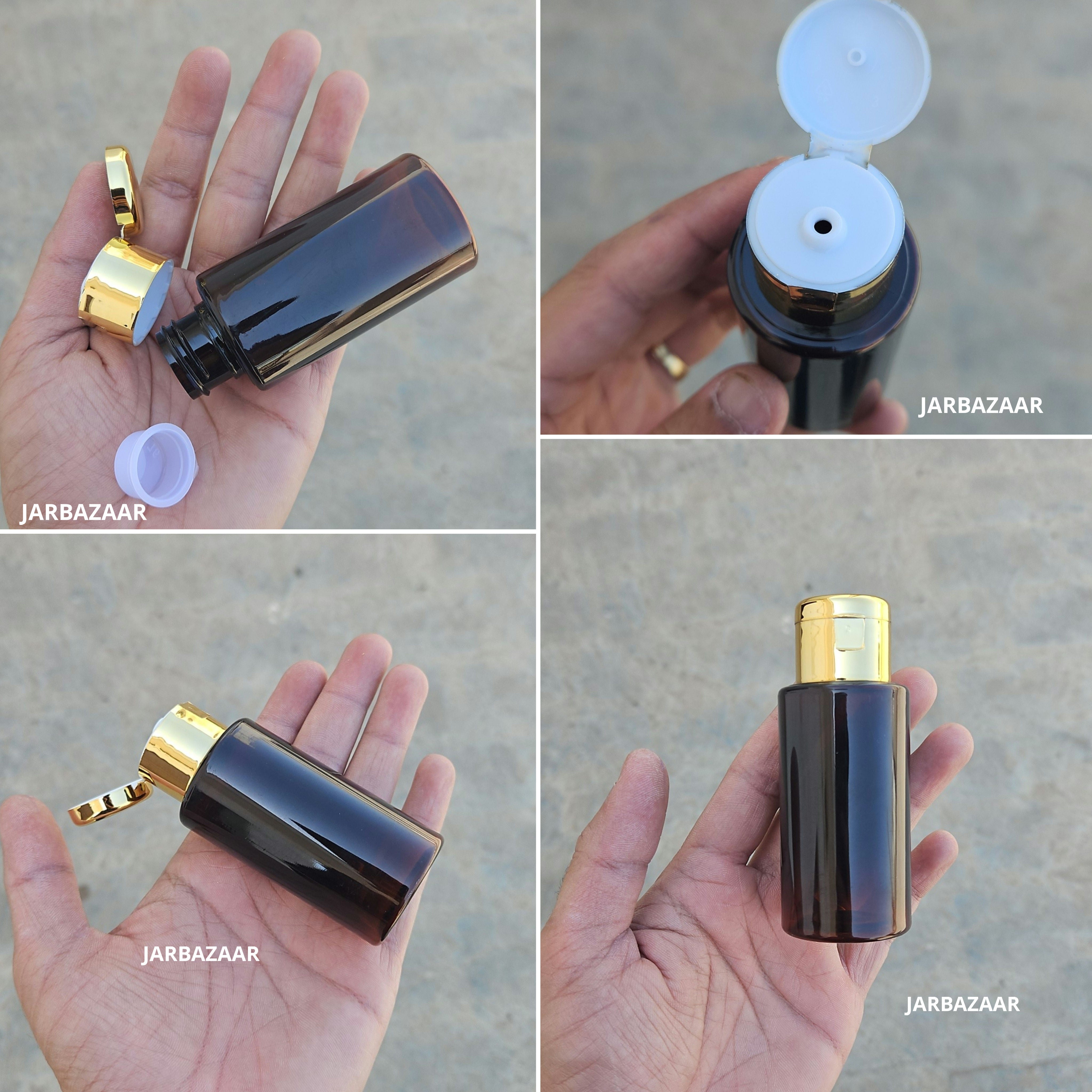 60 ML Amber Pet Bottle (With Golden Fliptop Caps)