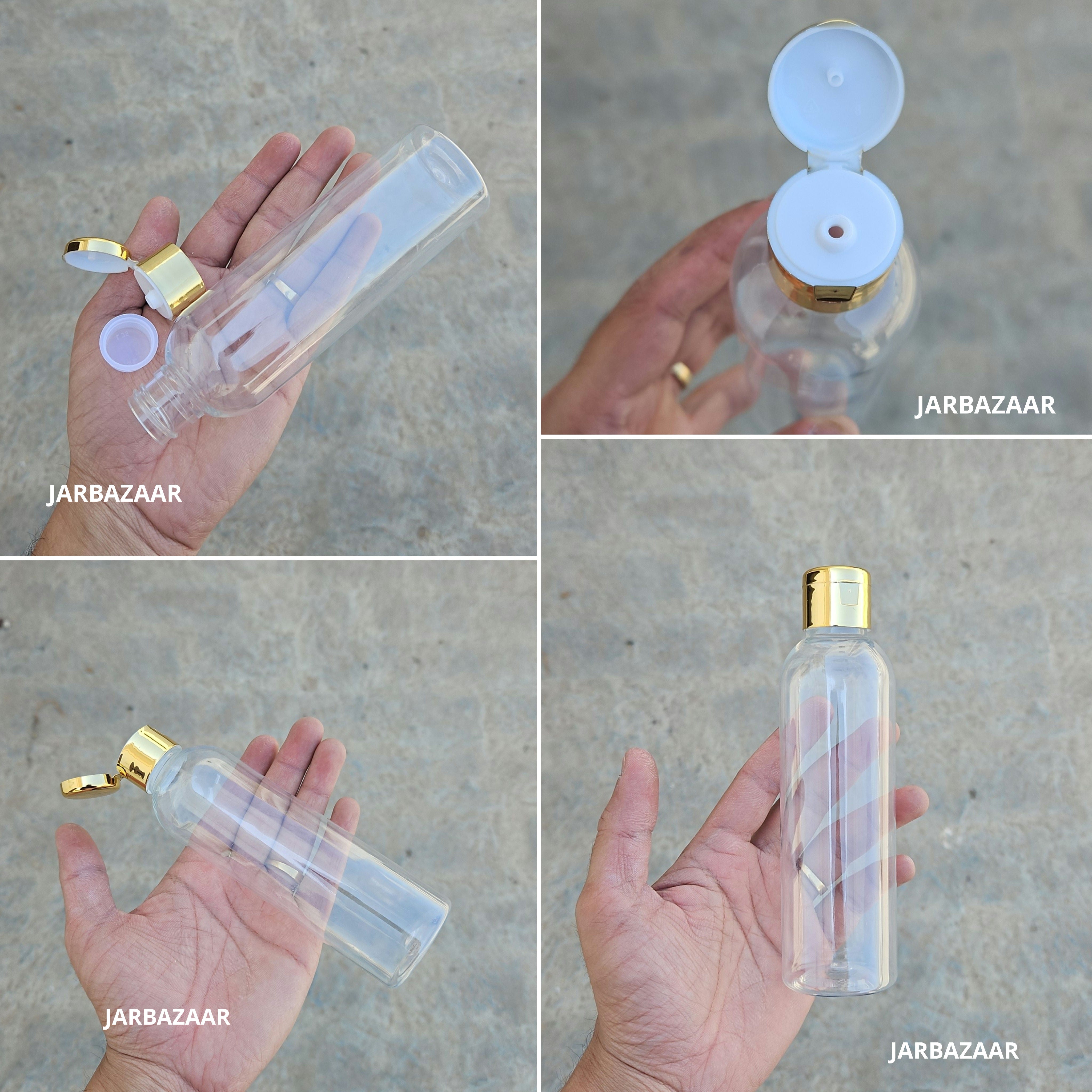 200 ML Avon Transparent Pet Bottle (With Golden Fliptop Caps)
