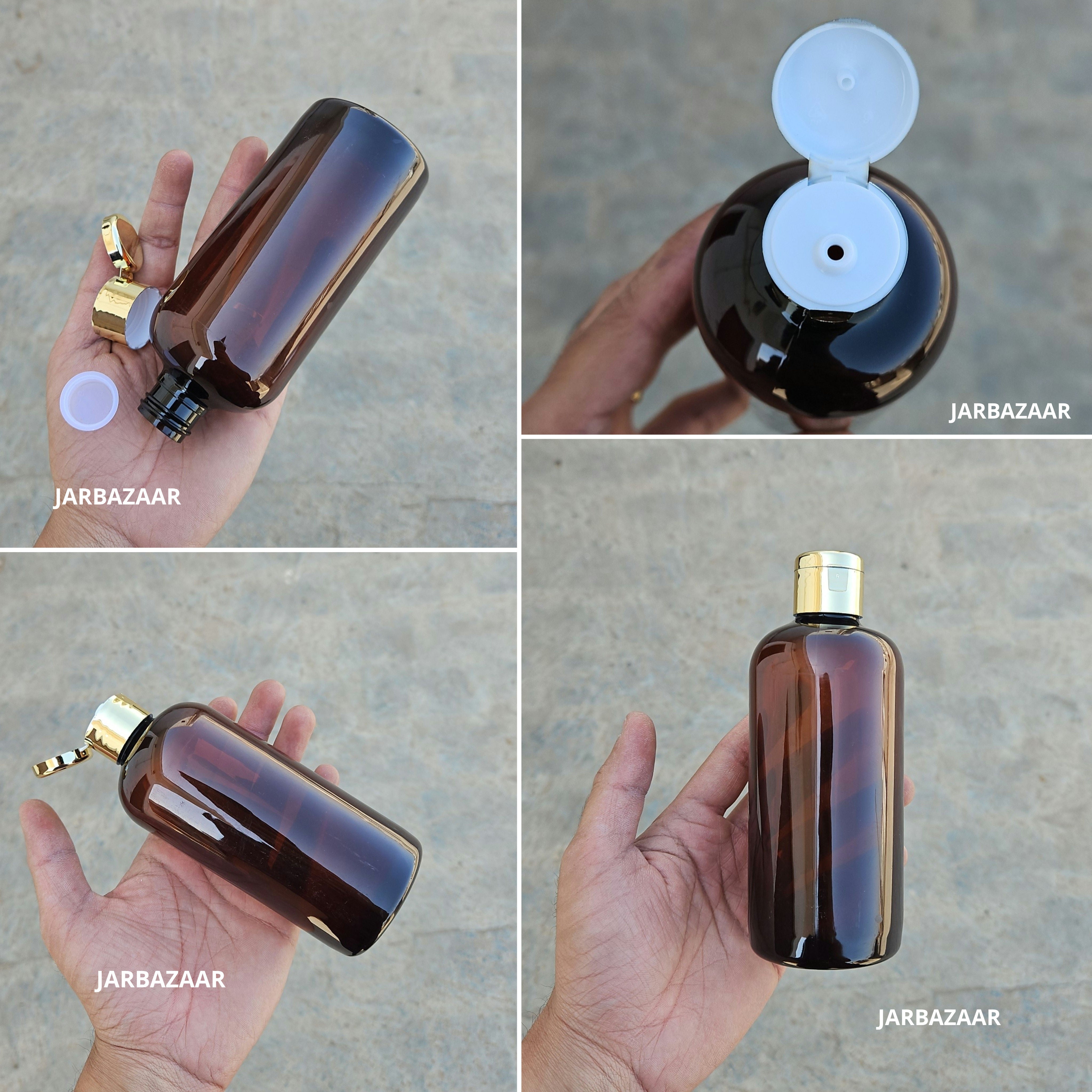 300 ML Amber Boston Pet Bottle (With Golden Fliptop Caps)