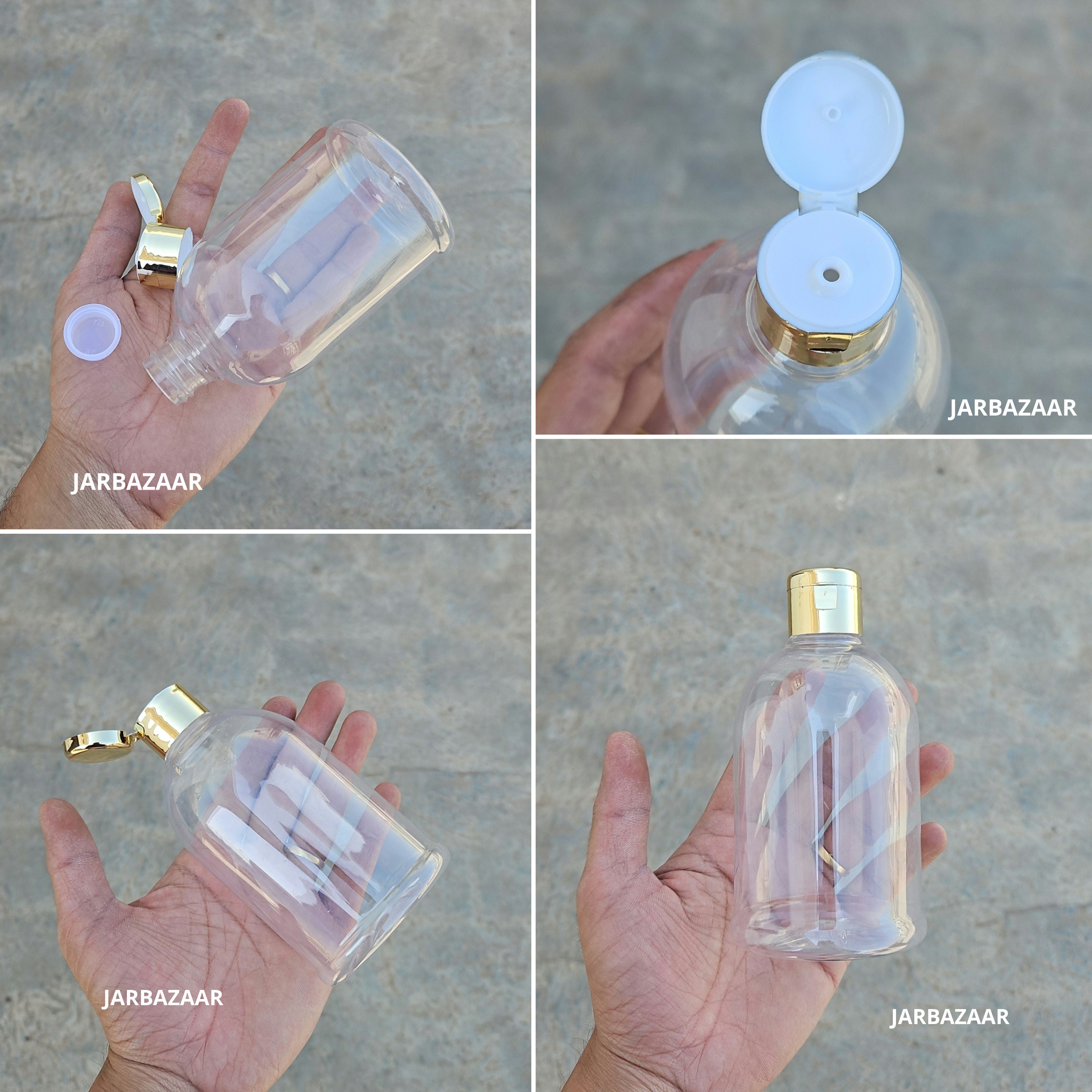 300 ML Bell Transparent Pet Bottle (With Golden Fliptop Caps)