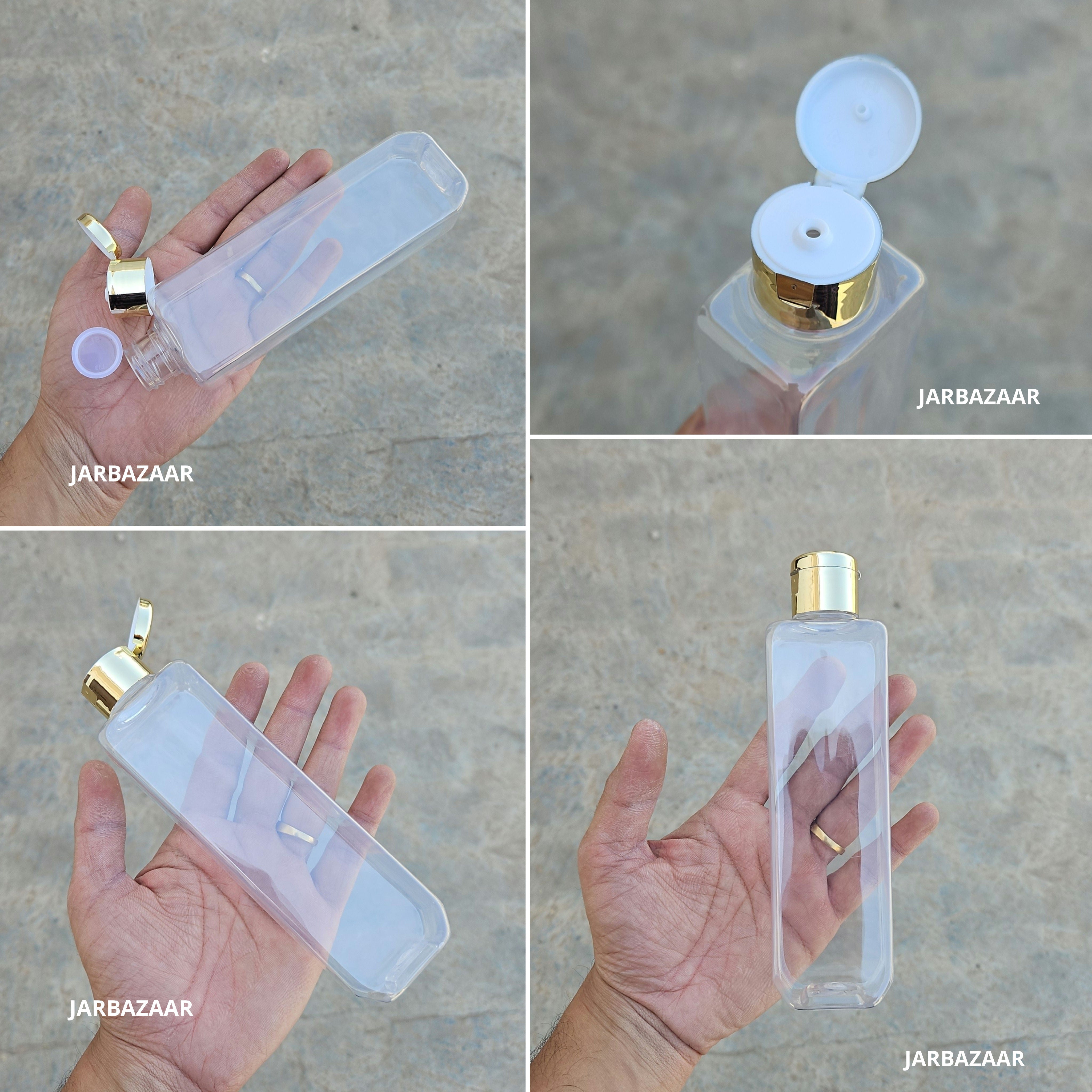 200 ML Cetra Transparent Pet Bottle (With Golden Fliptop Caps)