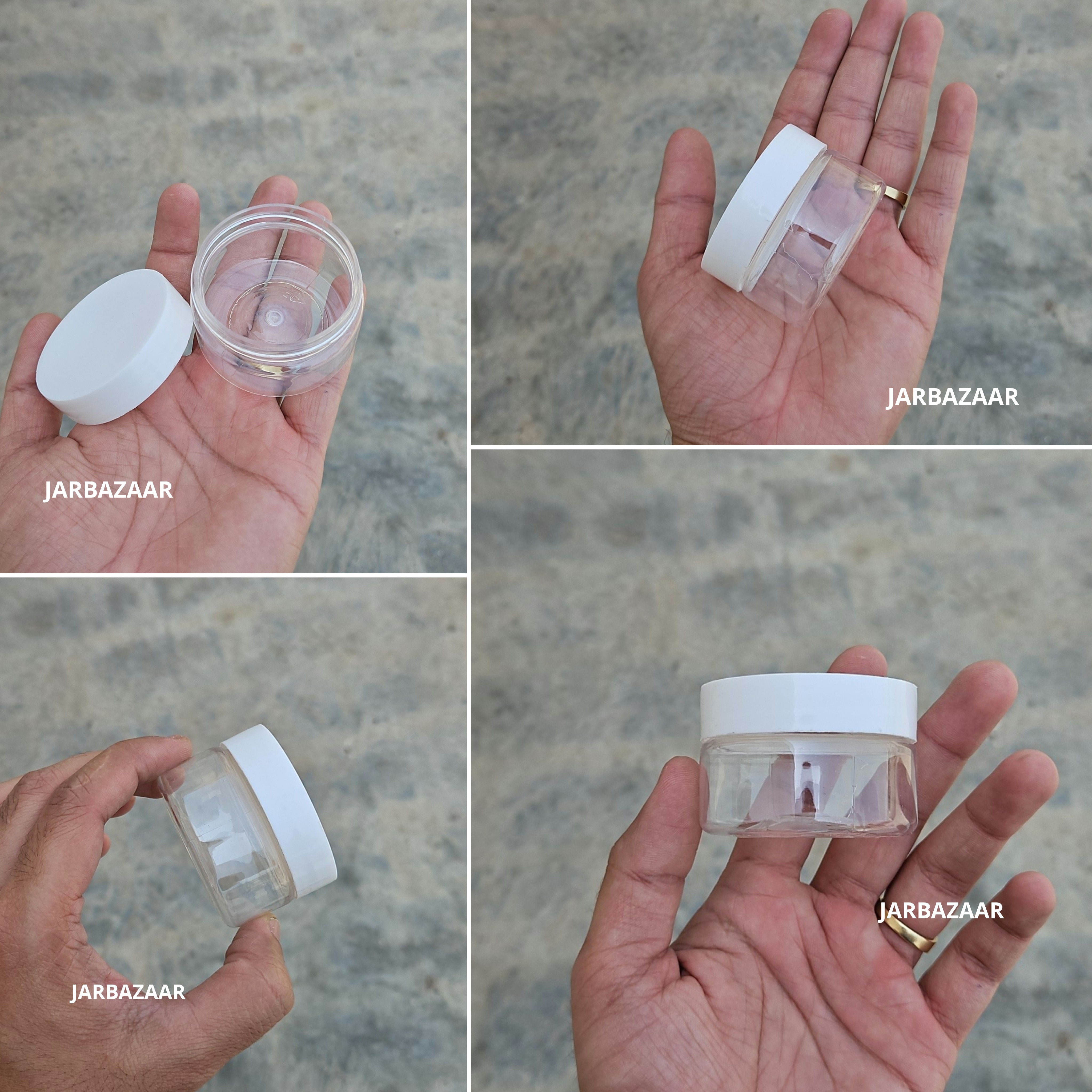 50 ML Round Pet Jar (With Plastic Caps)
