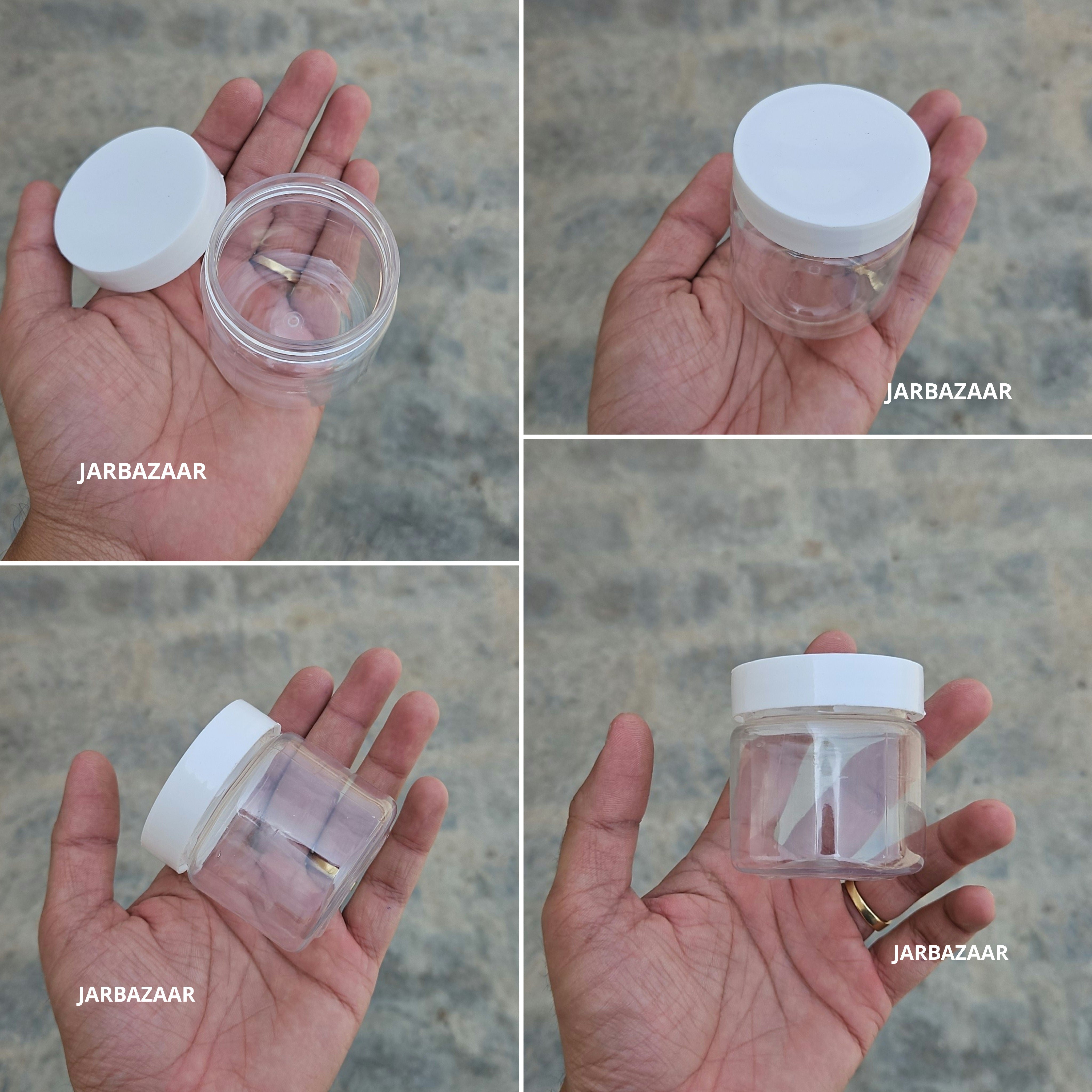 100 ML Round Pet Jar (With Plastic Caps)