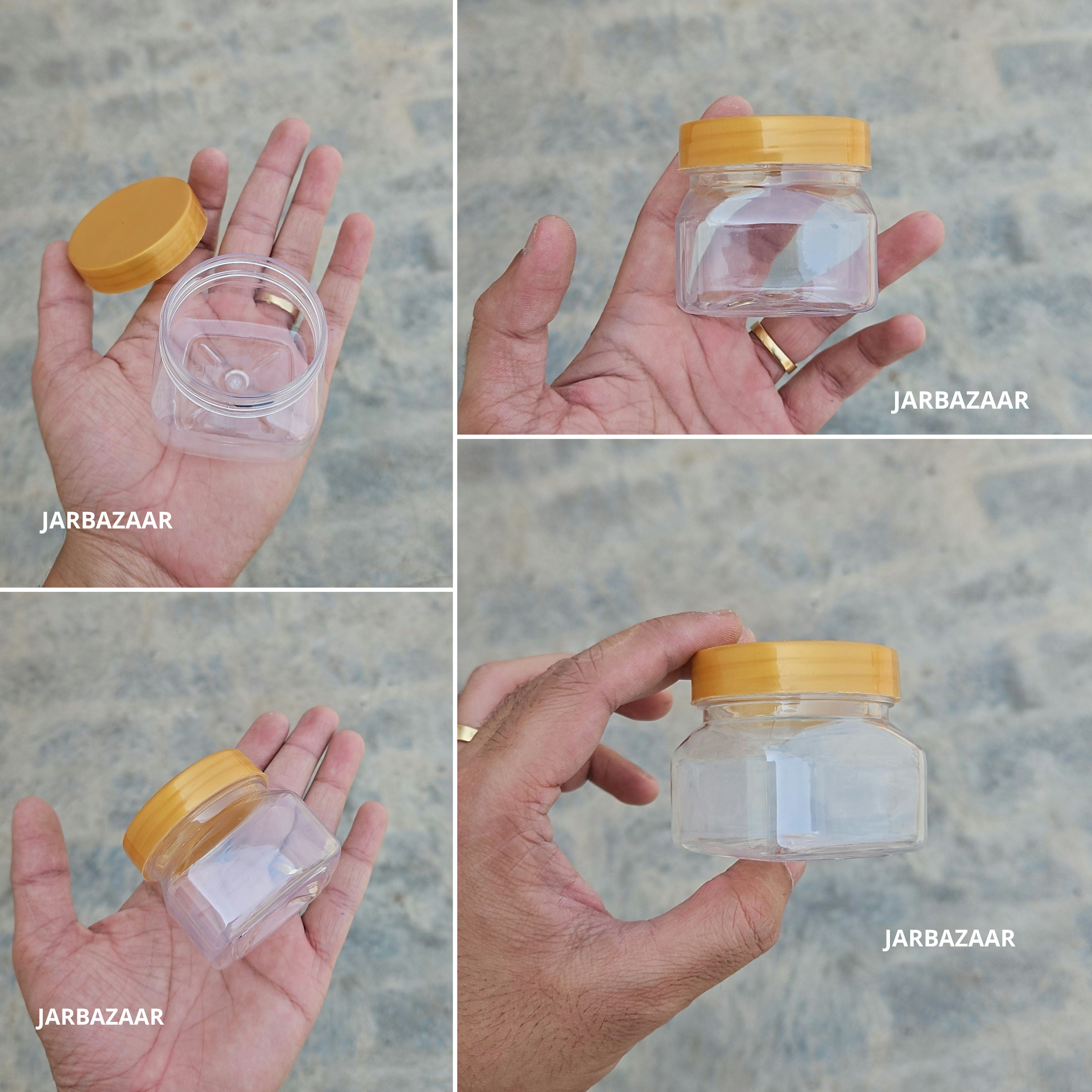 100 ML Square Pet Jar (With Plastic Caps)
