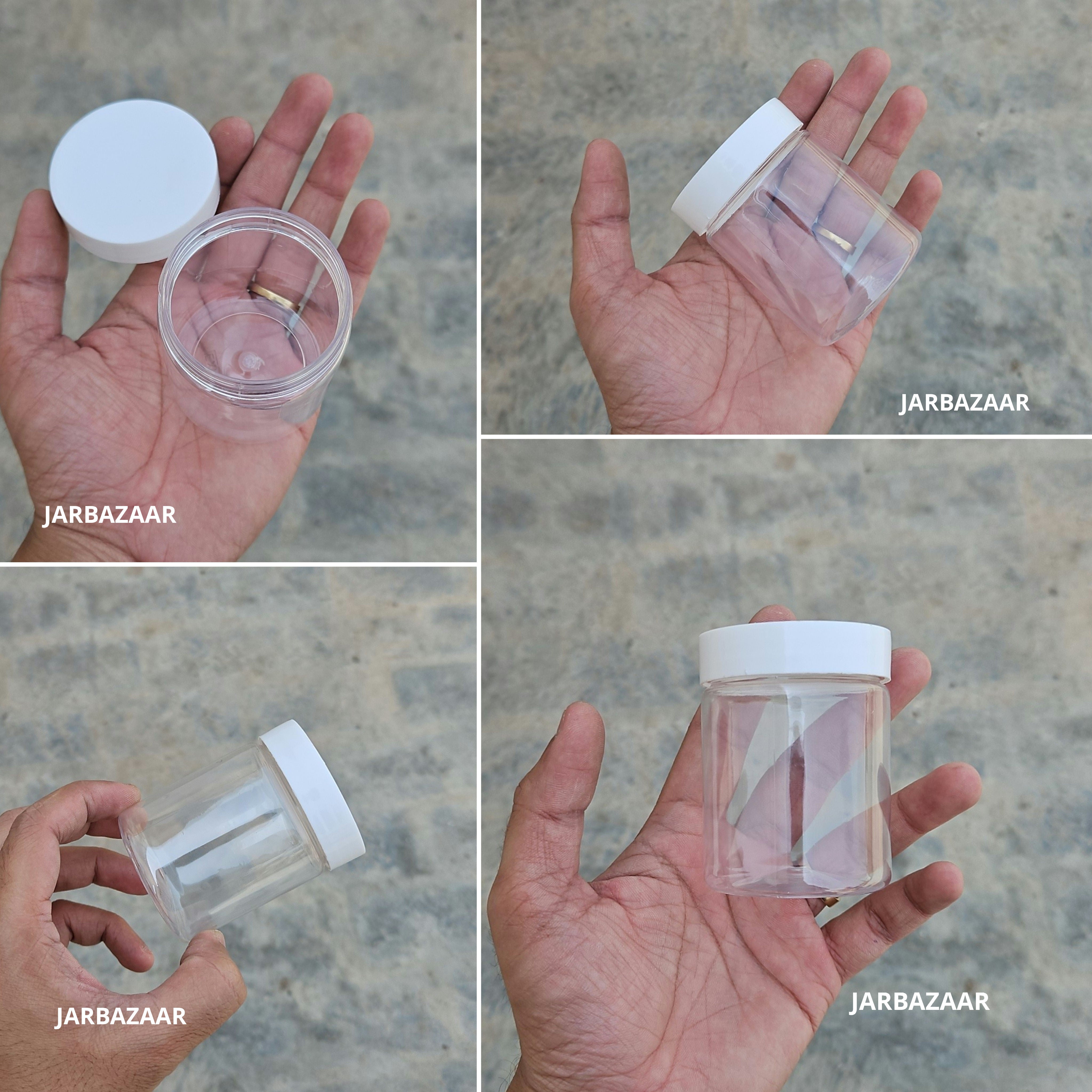 150 ML Long Pet Jar (With Plastic Caps)