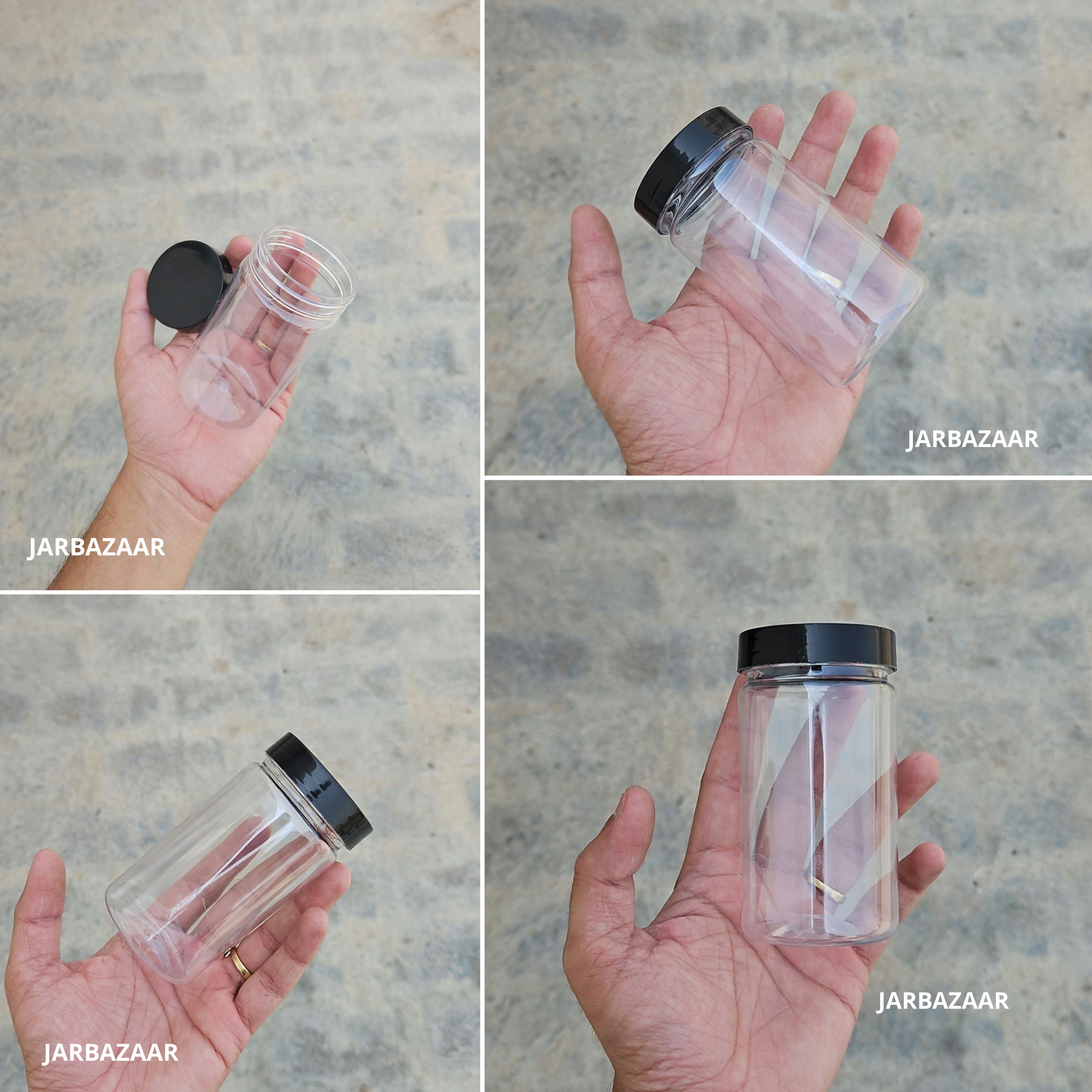 200 ML Long Pet Jar (With Plastic Caps)