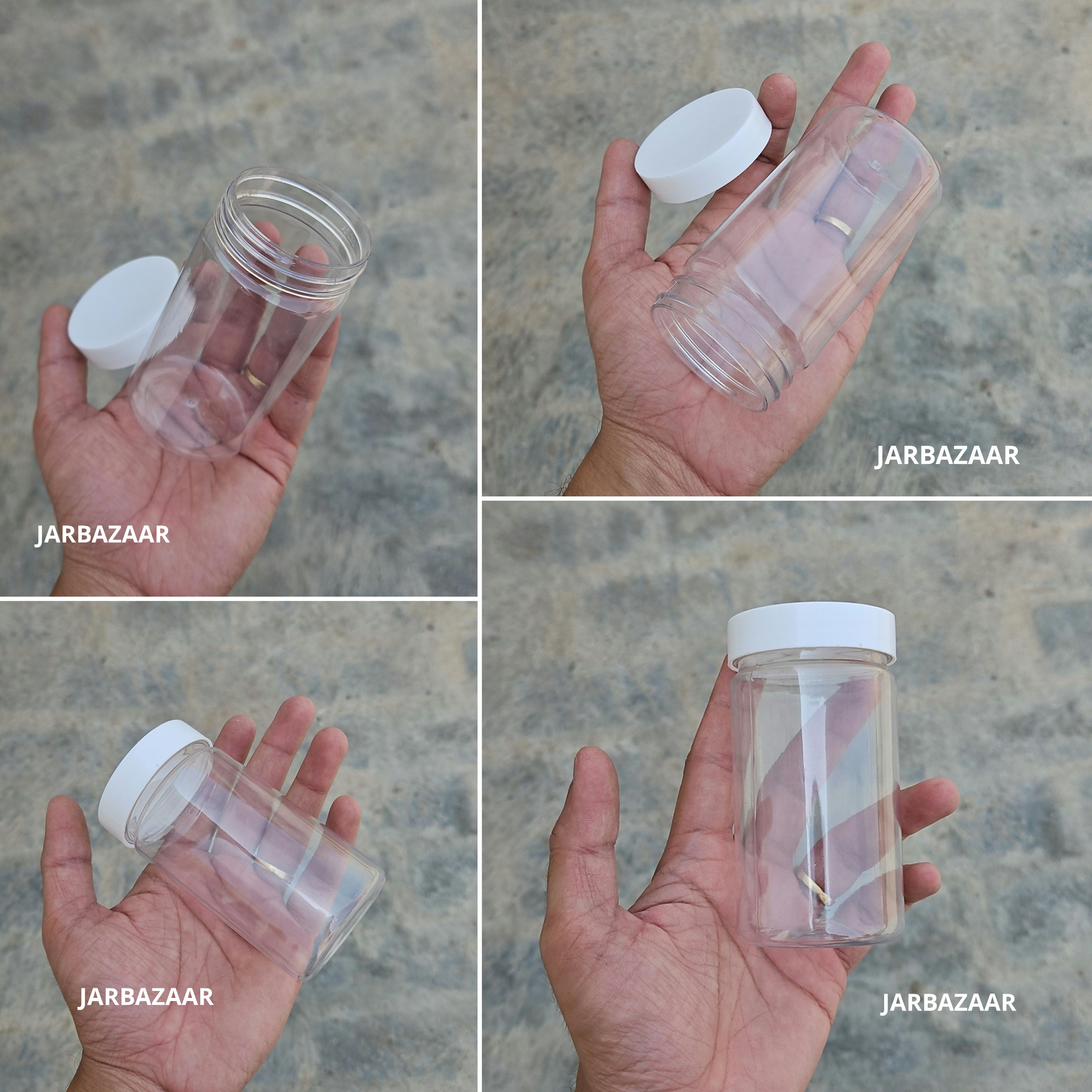 200 ML Long Pet Jar (With Plastic Caps)