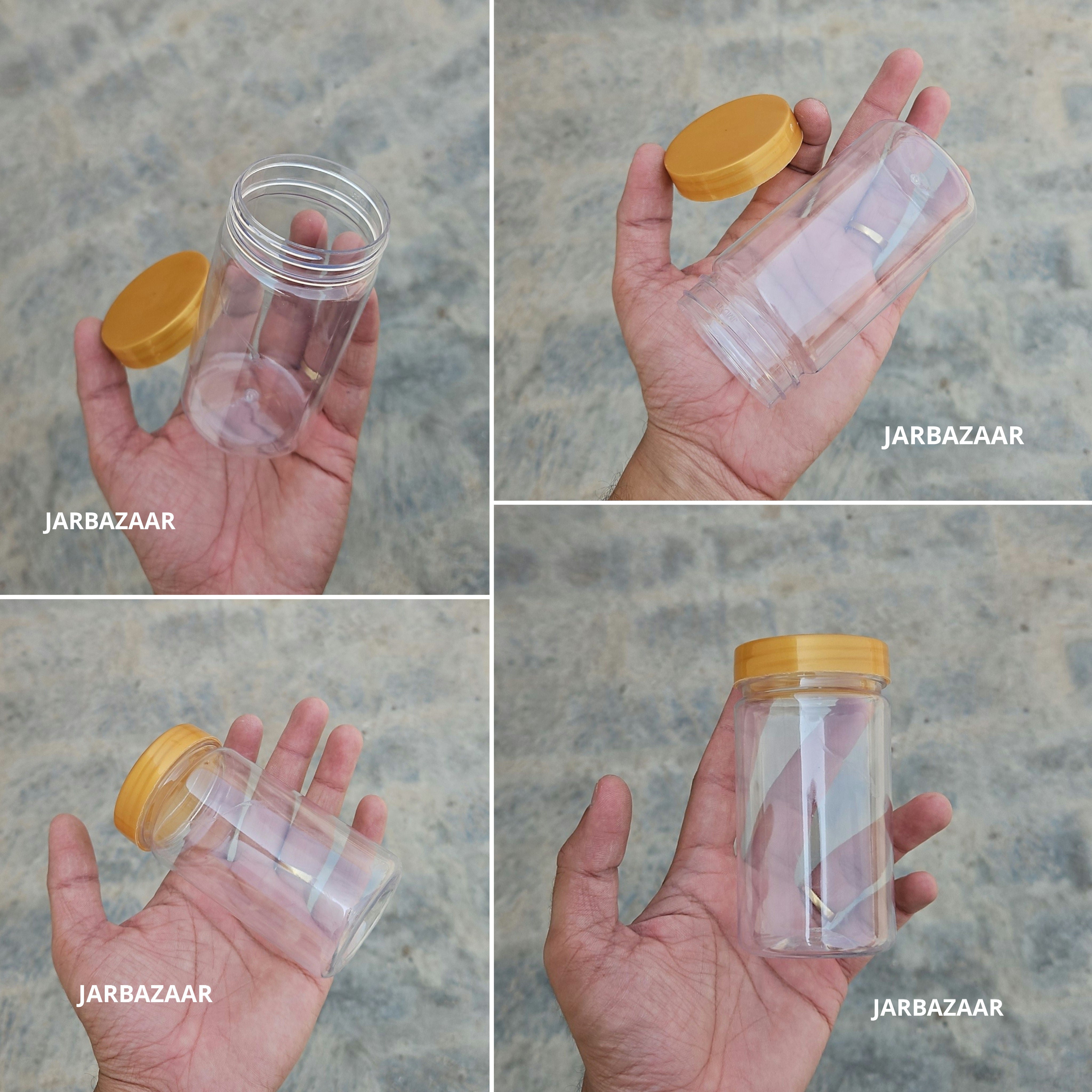 200 ML Long Pet Jar (With Plastic Caps)