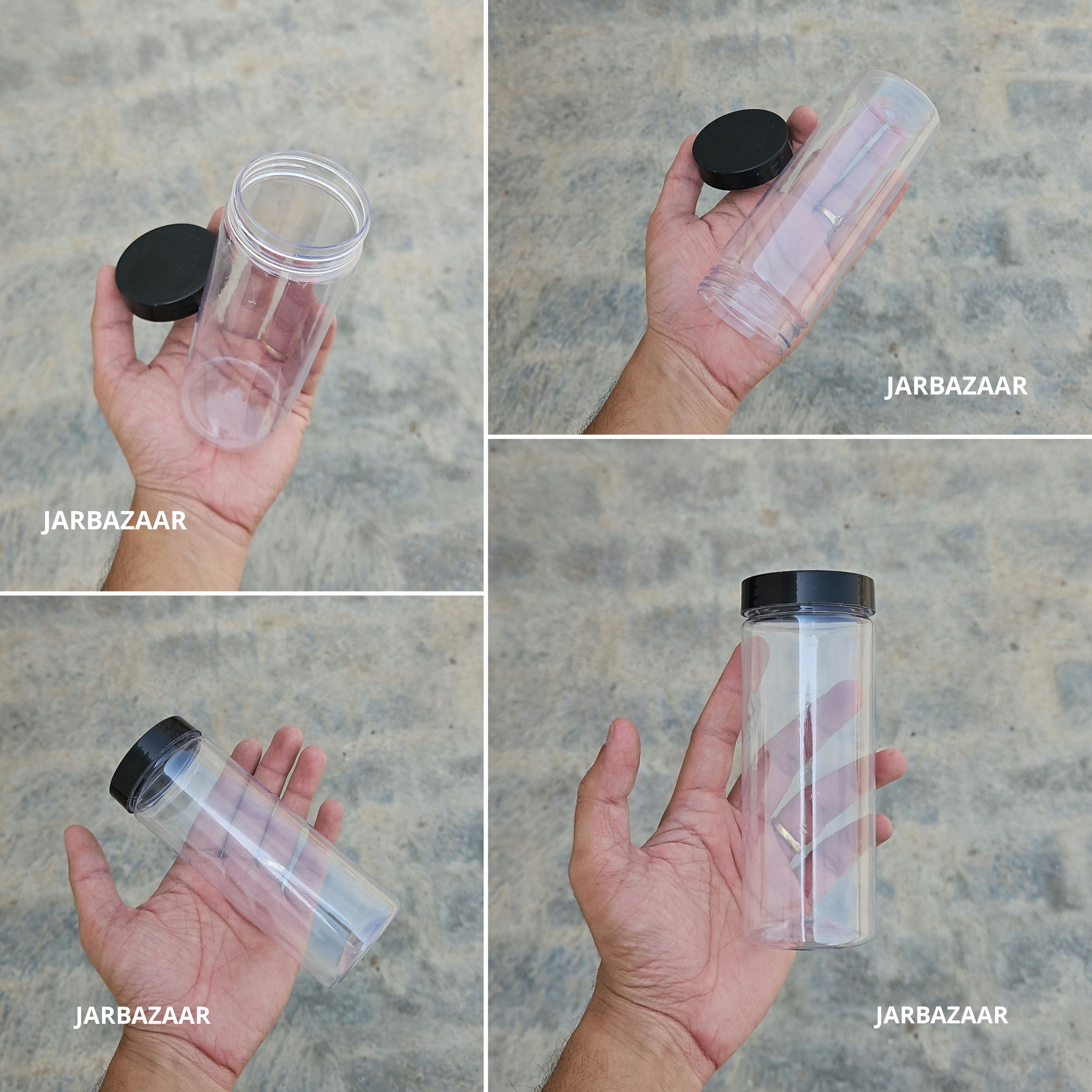 300 ML Long Pet Jar (With Plastic Caps)