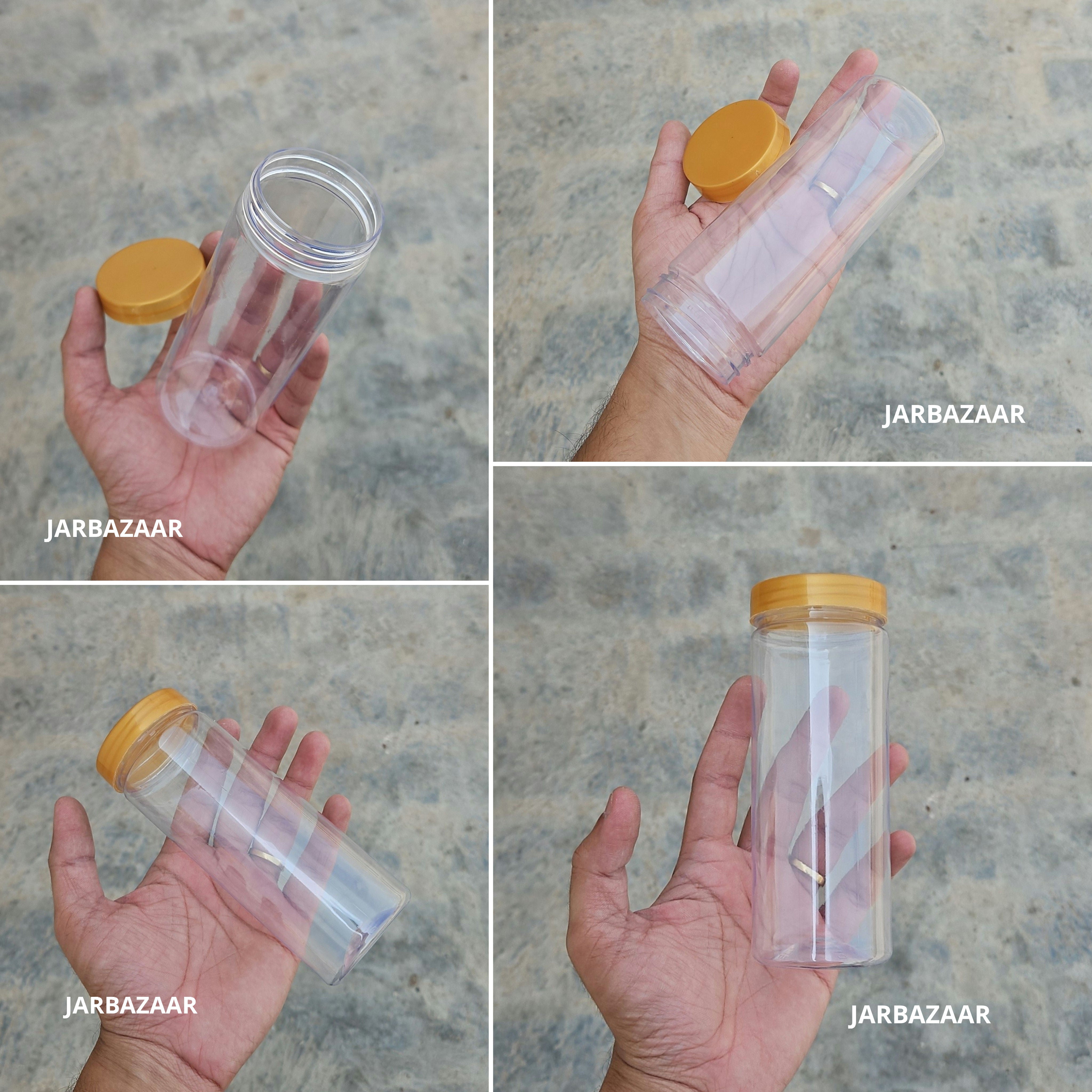 300 ML Long Pet Jar (With Plastic Caps)