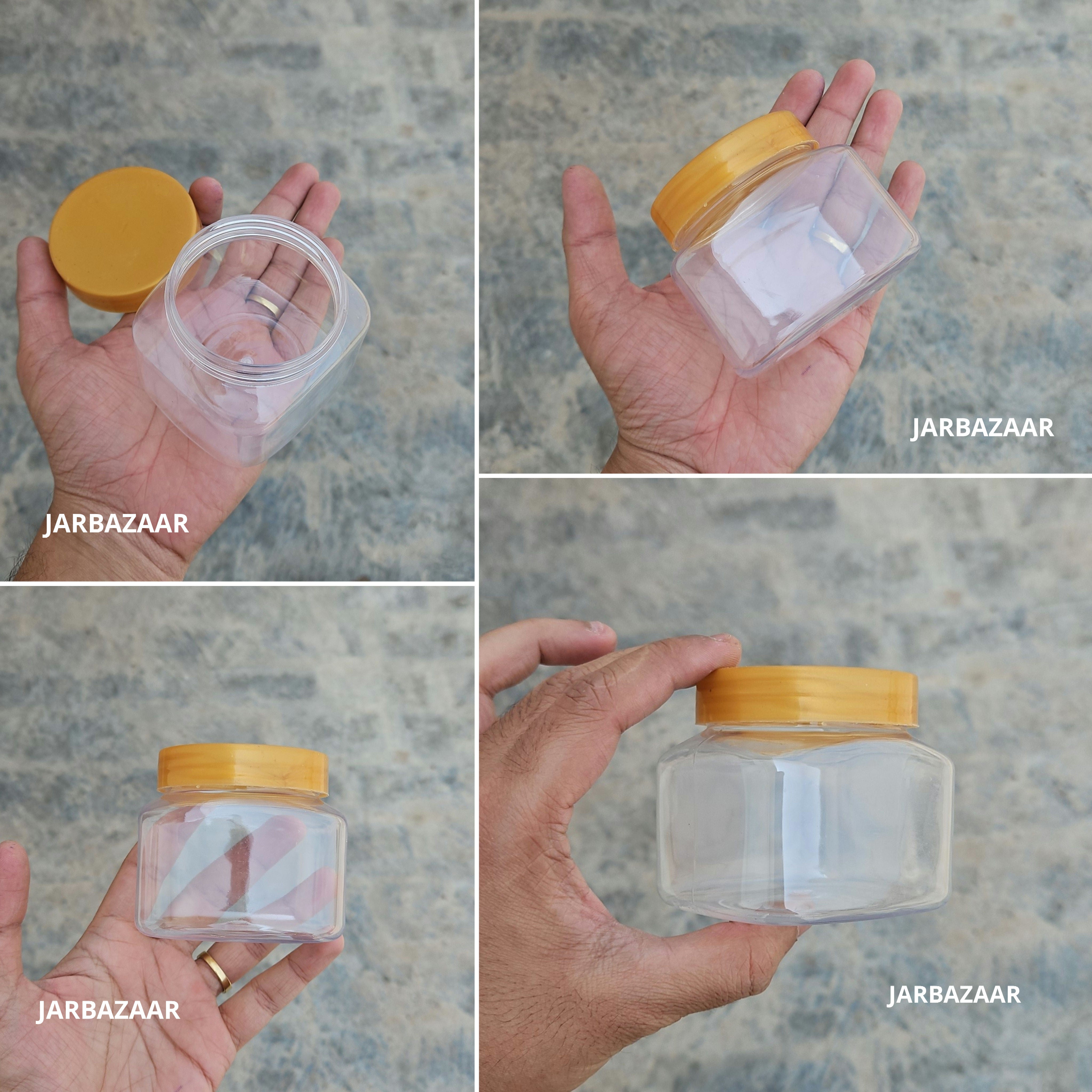 250 ML Square Pet Jar (With Plastic Caps)
