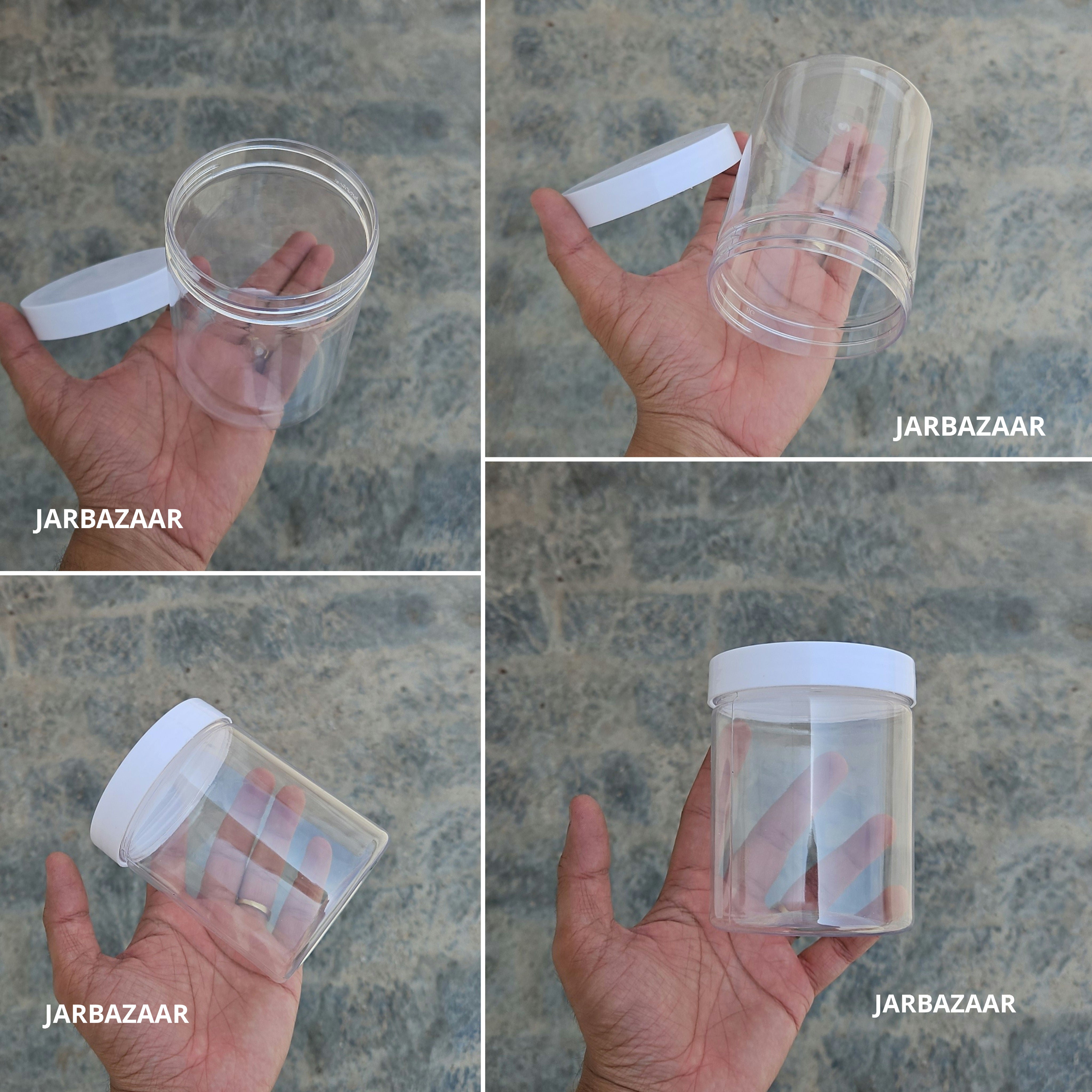 500 ML Round Pet Jar (With Plastic Caps)