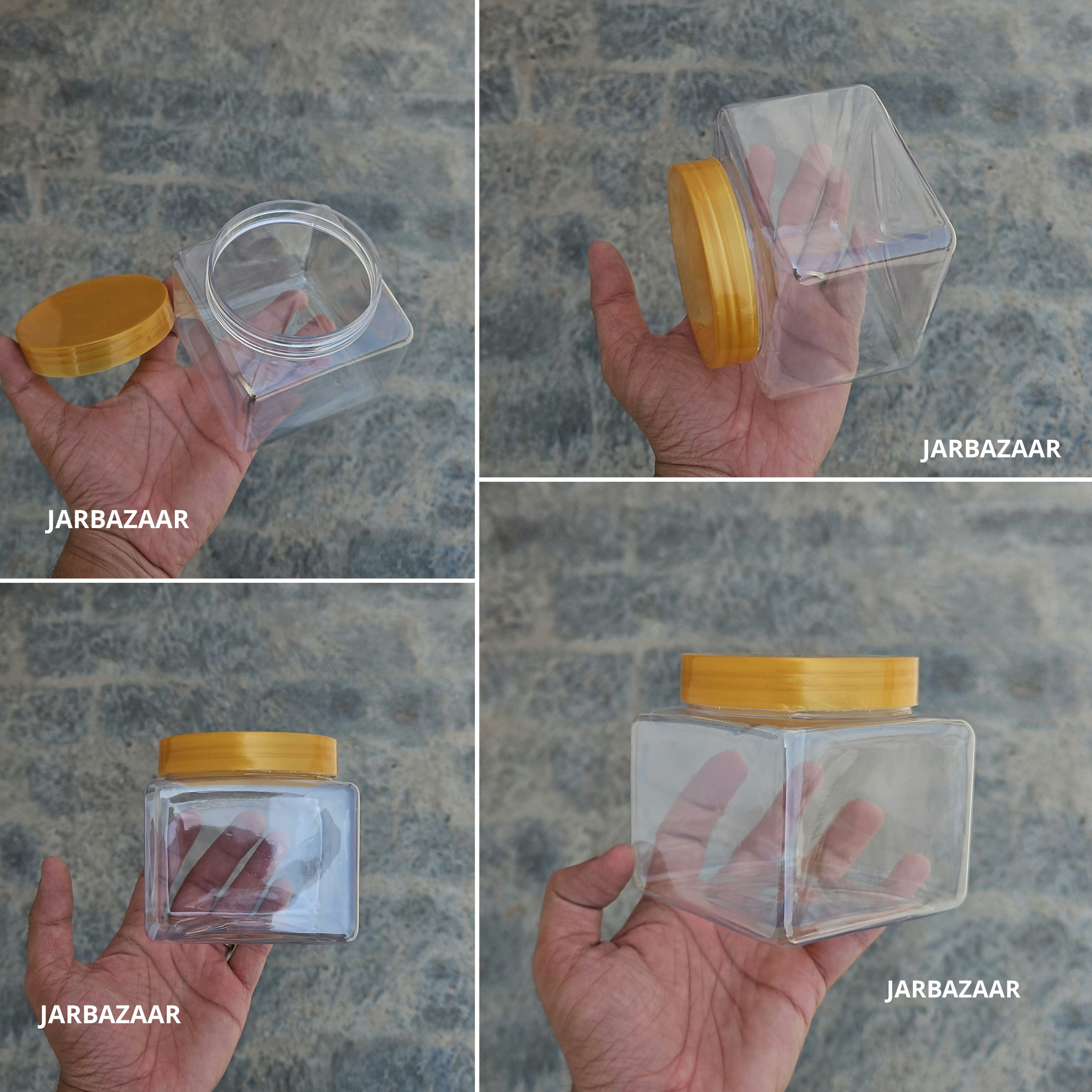500 ML Square Pet Jar (With Plastic Caps)