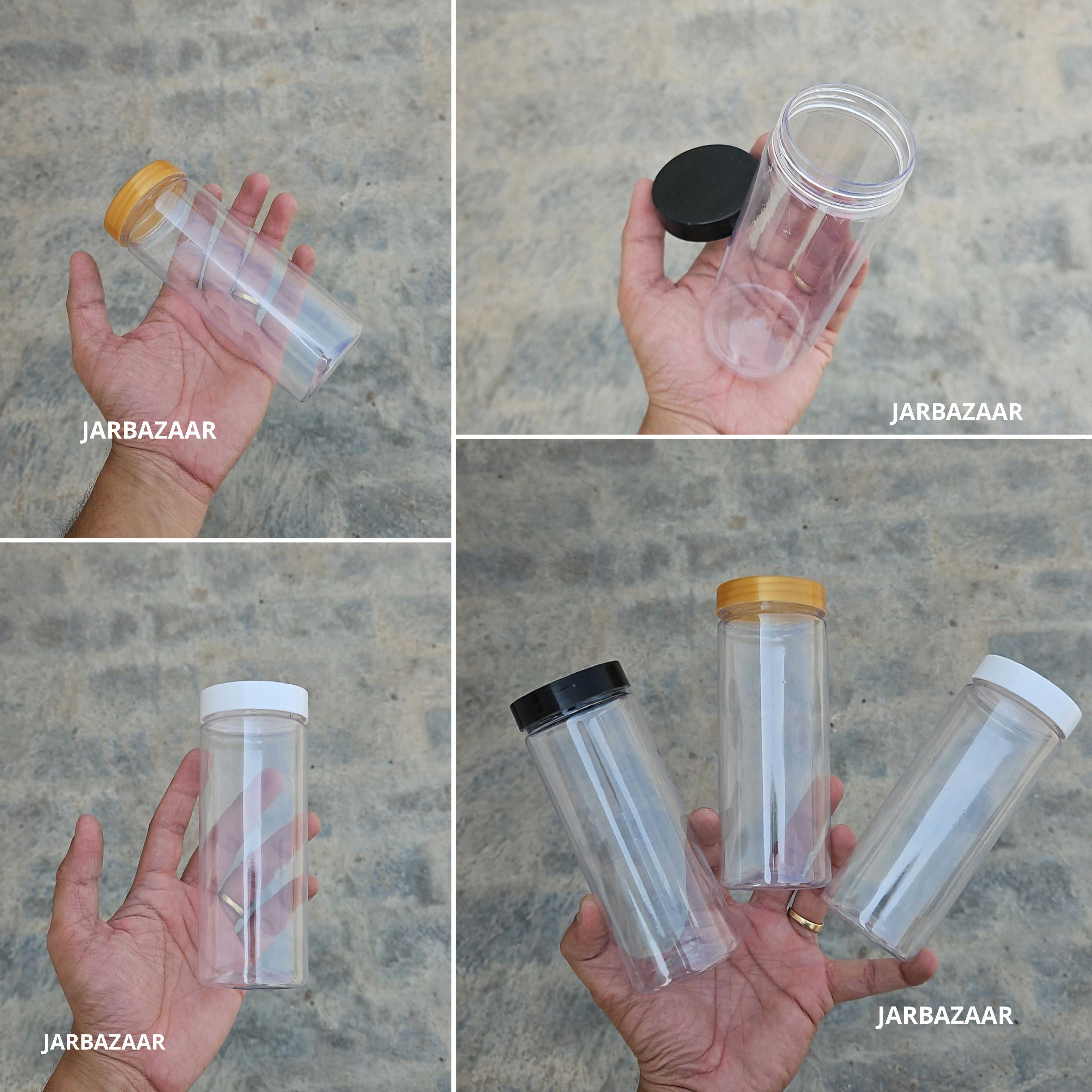 300 ML Long Pet Jar (With Plastic Caps)