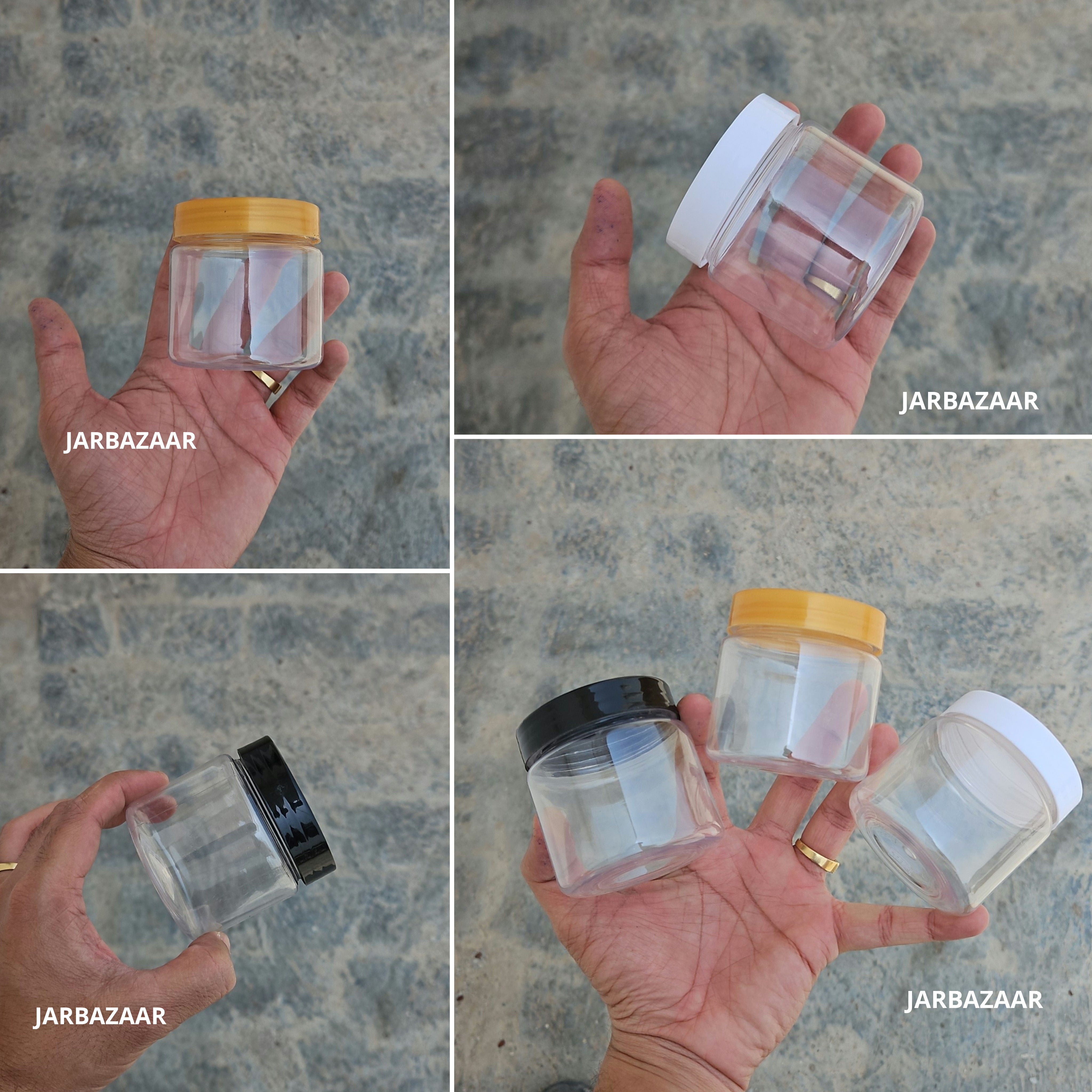 220 ML Round Pet Jar (With Plastic Caps)